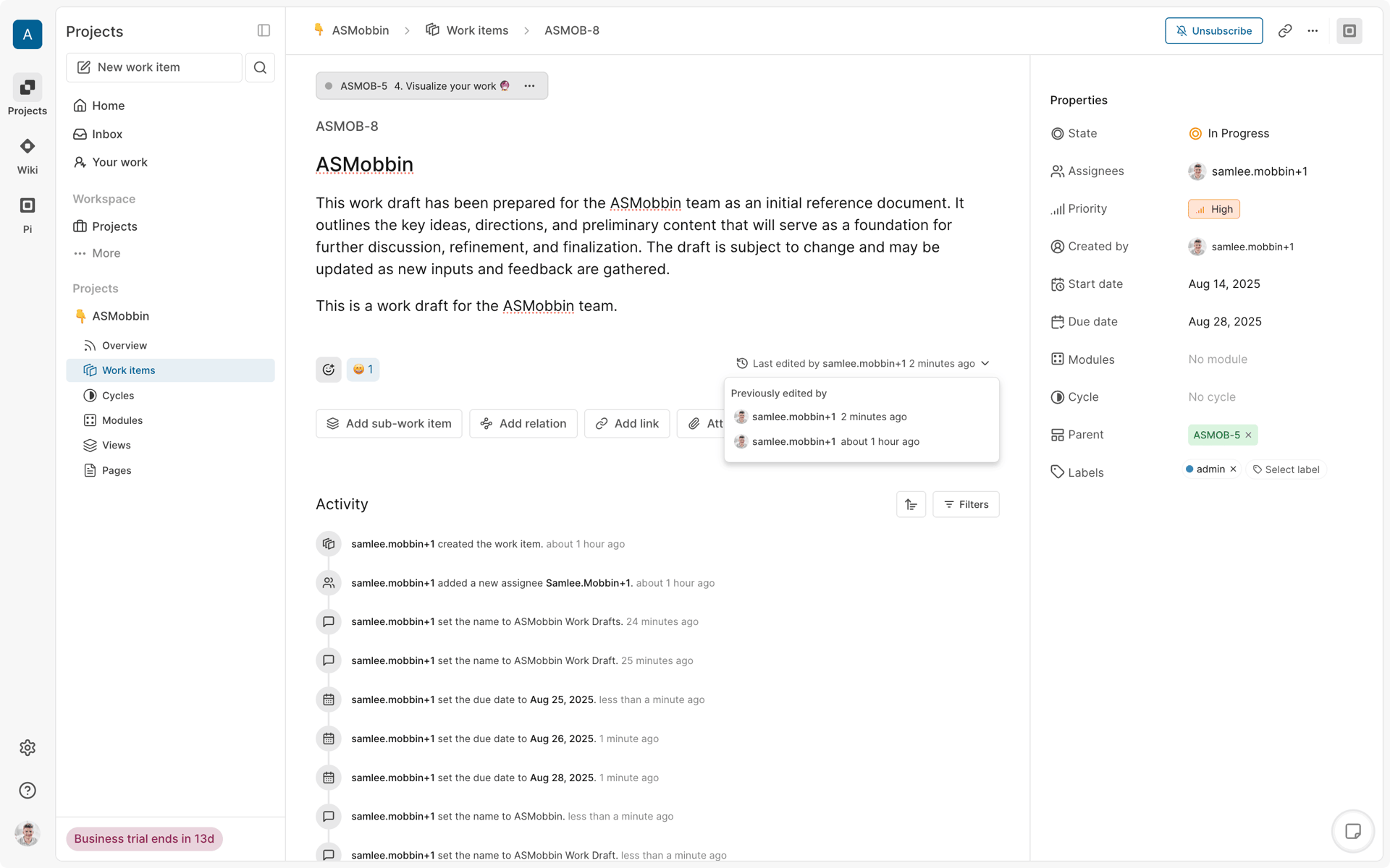 Plane Web Business interface screenshot 13