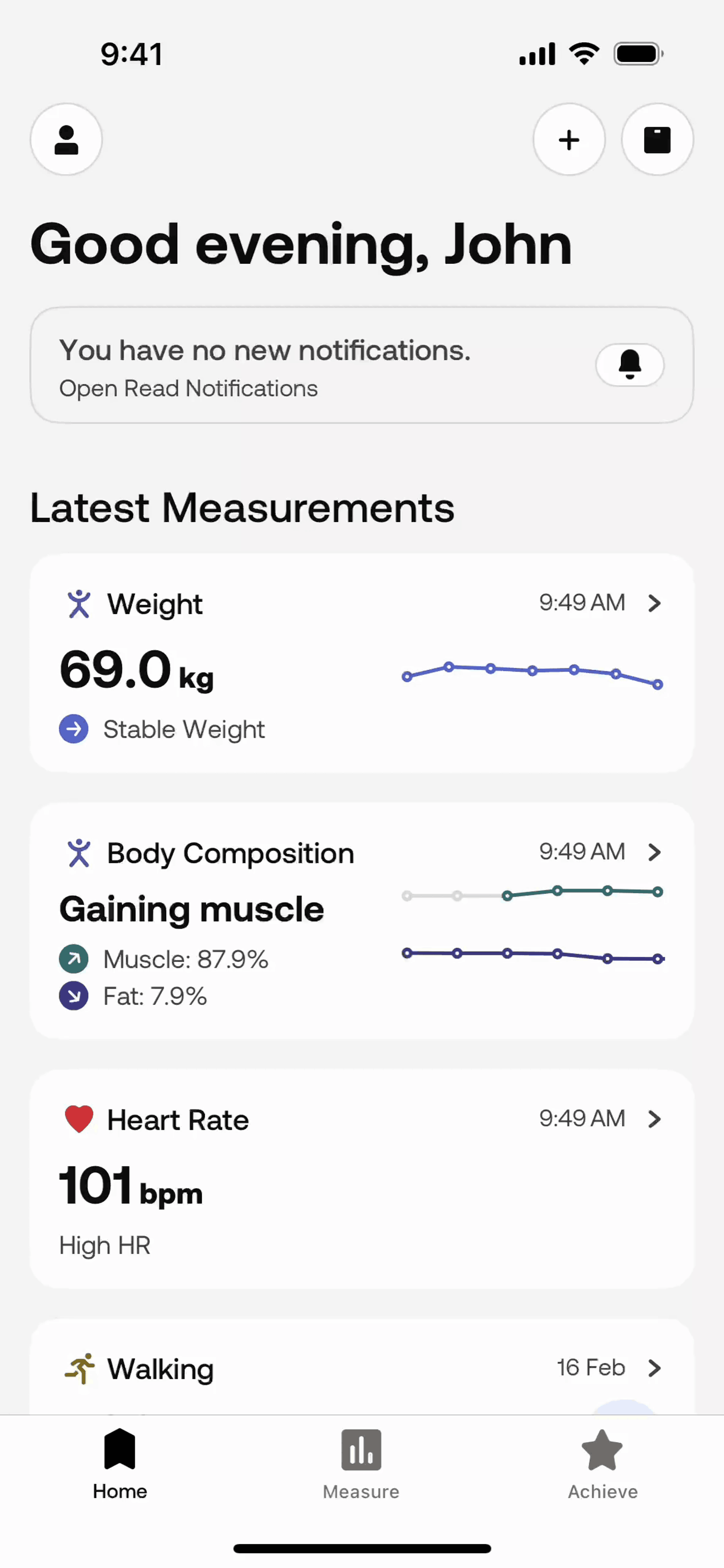 Withings Health Mate iOS Health & Fitness interface screenshot 9