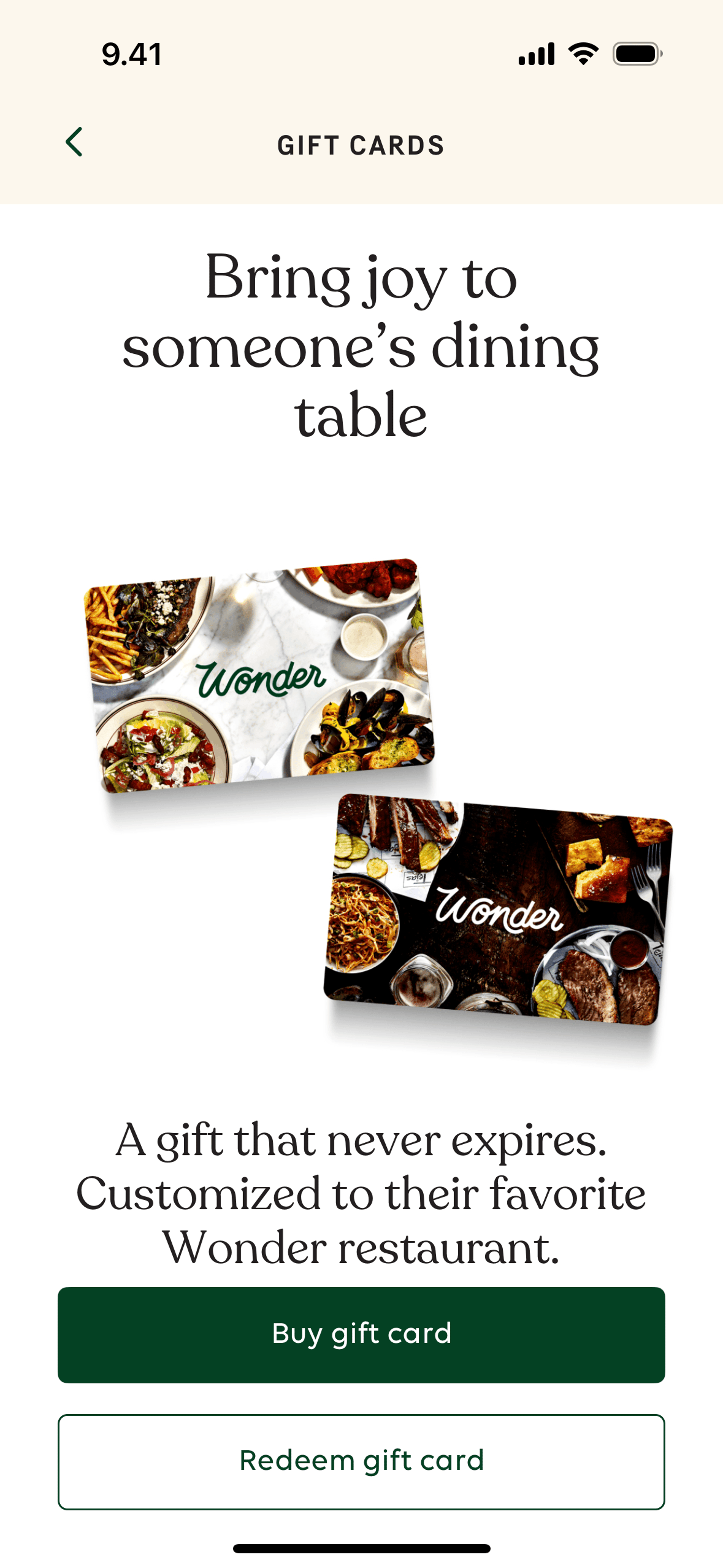 Wonder iOS Food & Drink interface screenshot 22