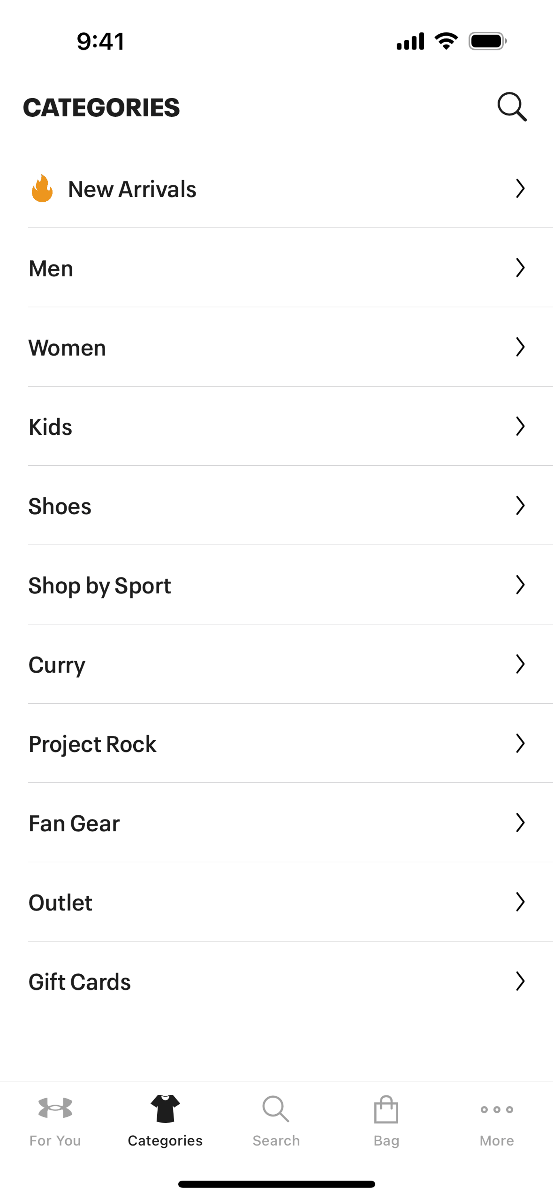 Under Armour iOS Shopping interface screenshot 18