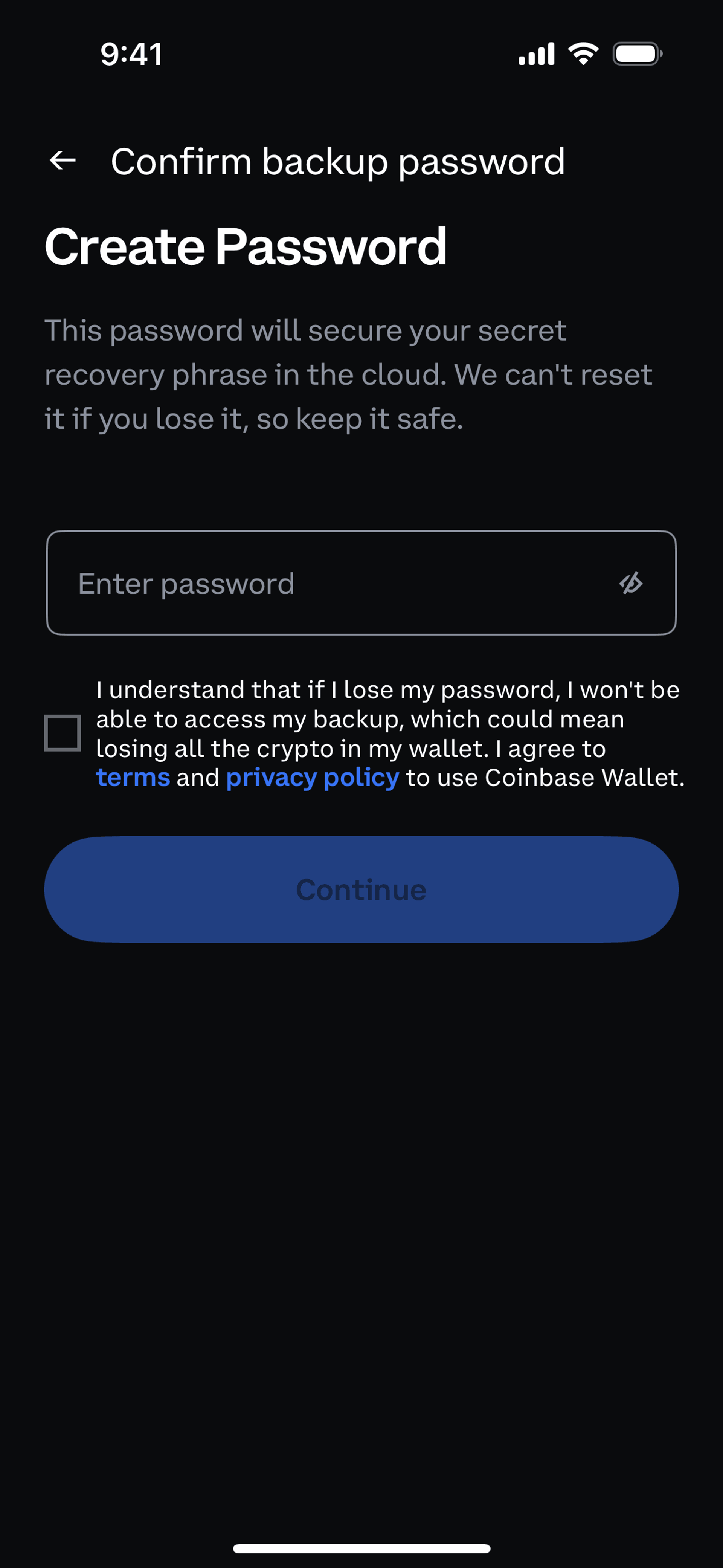 Coinbase Wallet iOS Finance interface screenshot 9