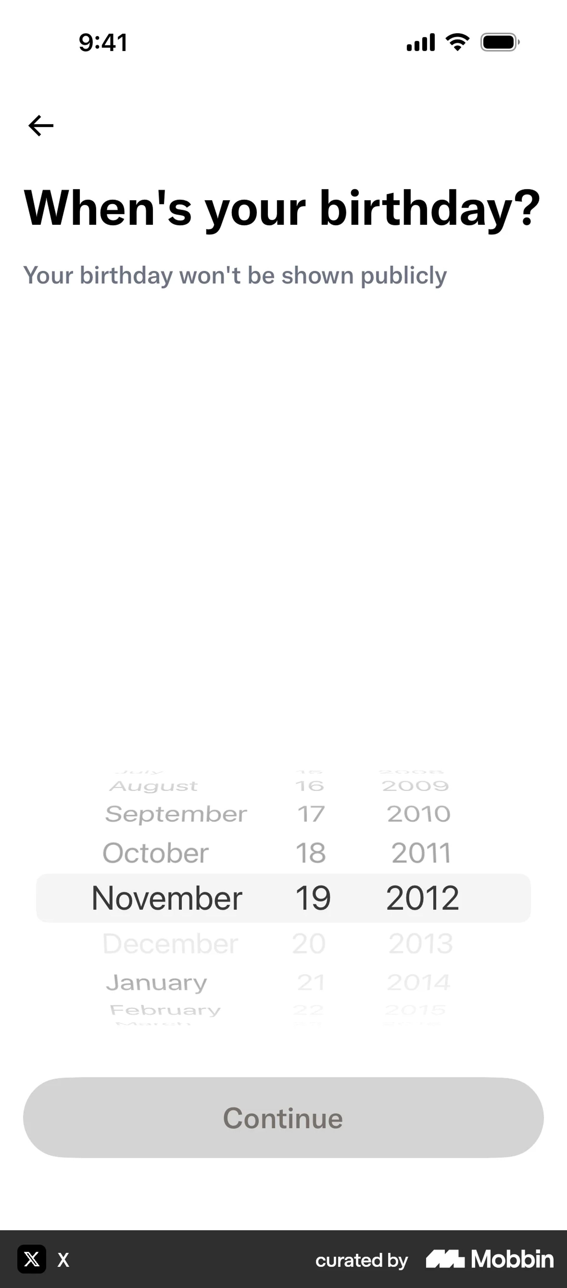 Onboarding on X (ios) screen 3