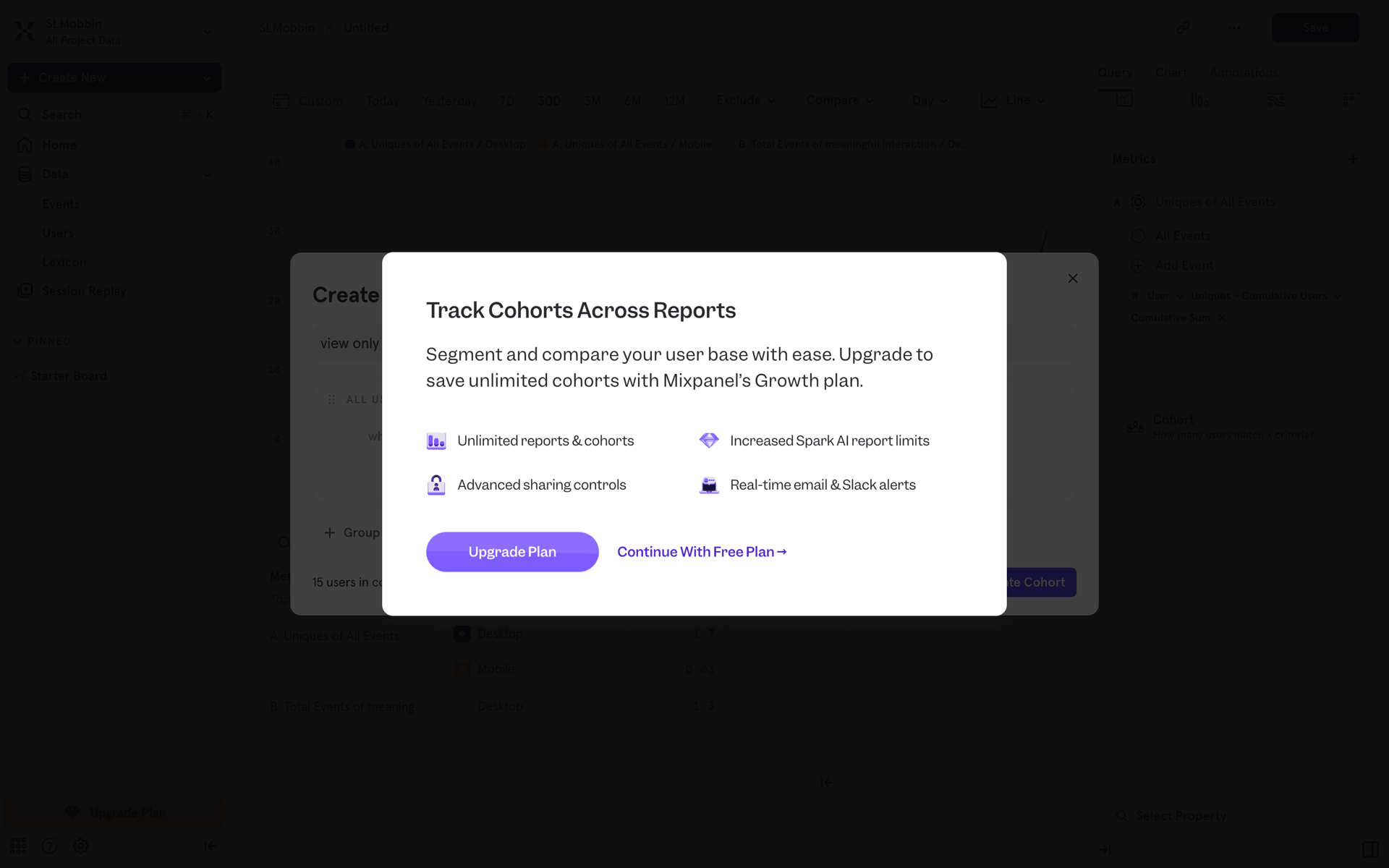 Mixpanel Web Business interface screenshot 6