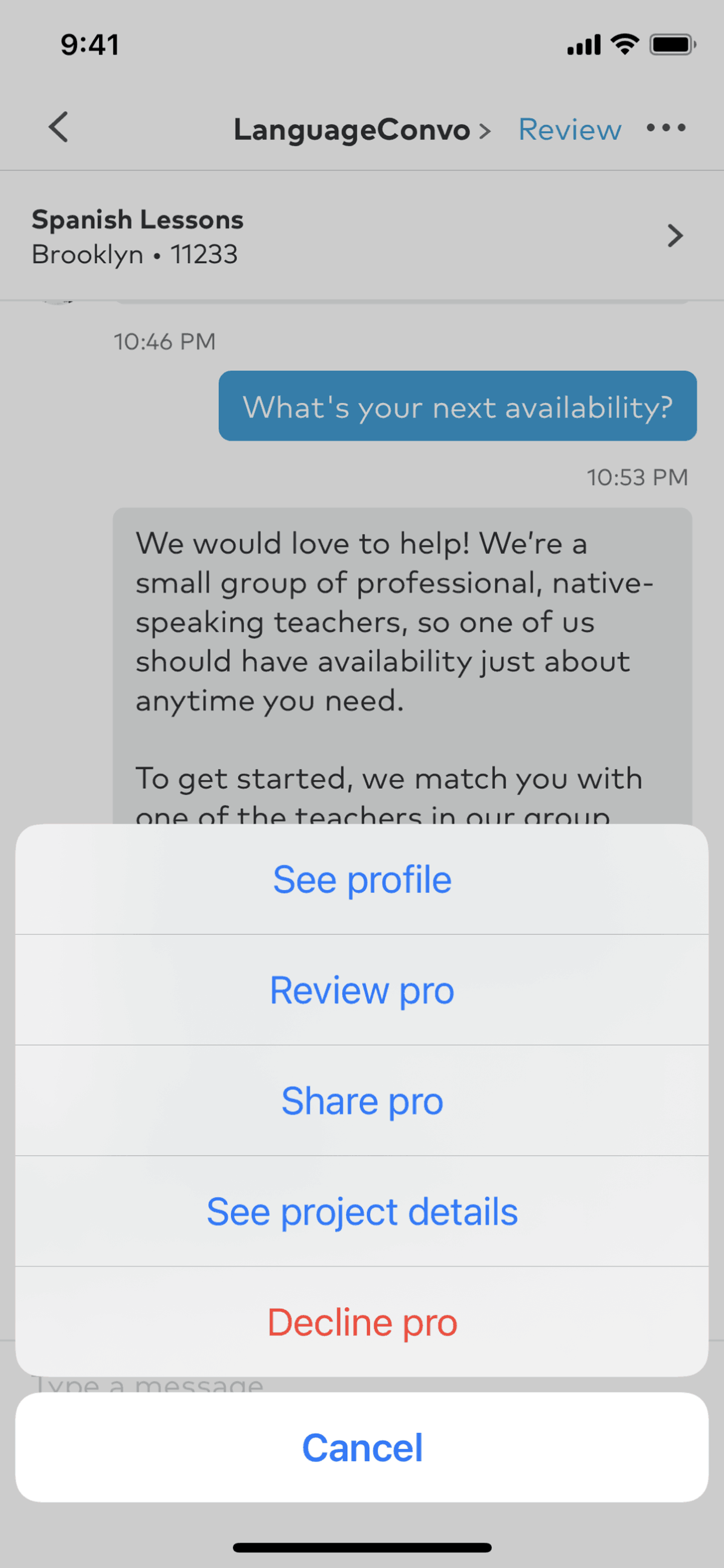 Thumbtack iOS Lifestyle interface screenshot 20