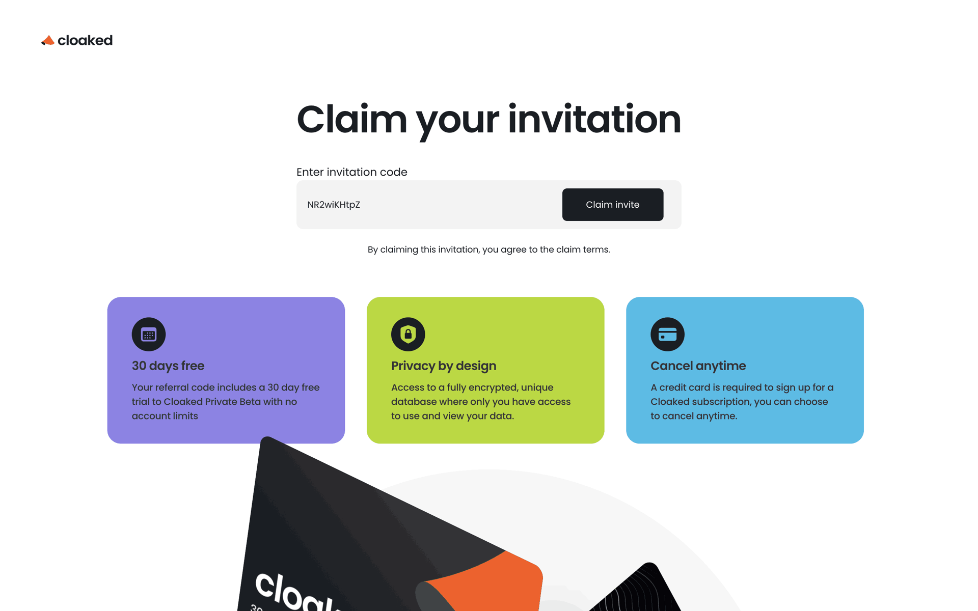 Cloaked Web Productivity interface screenshot 3