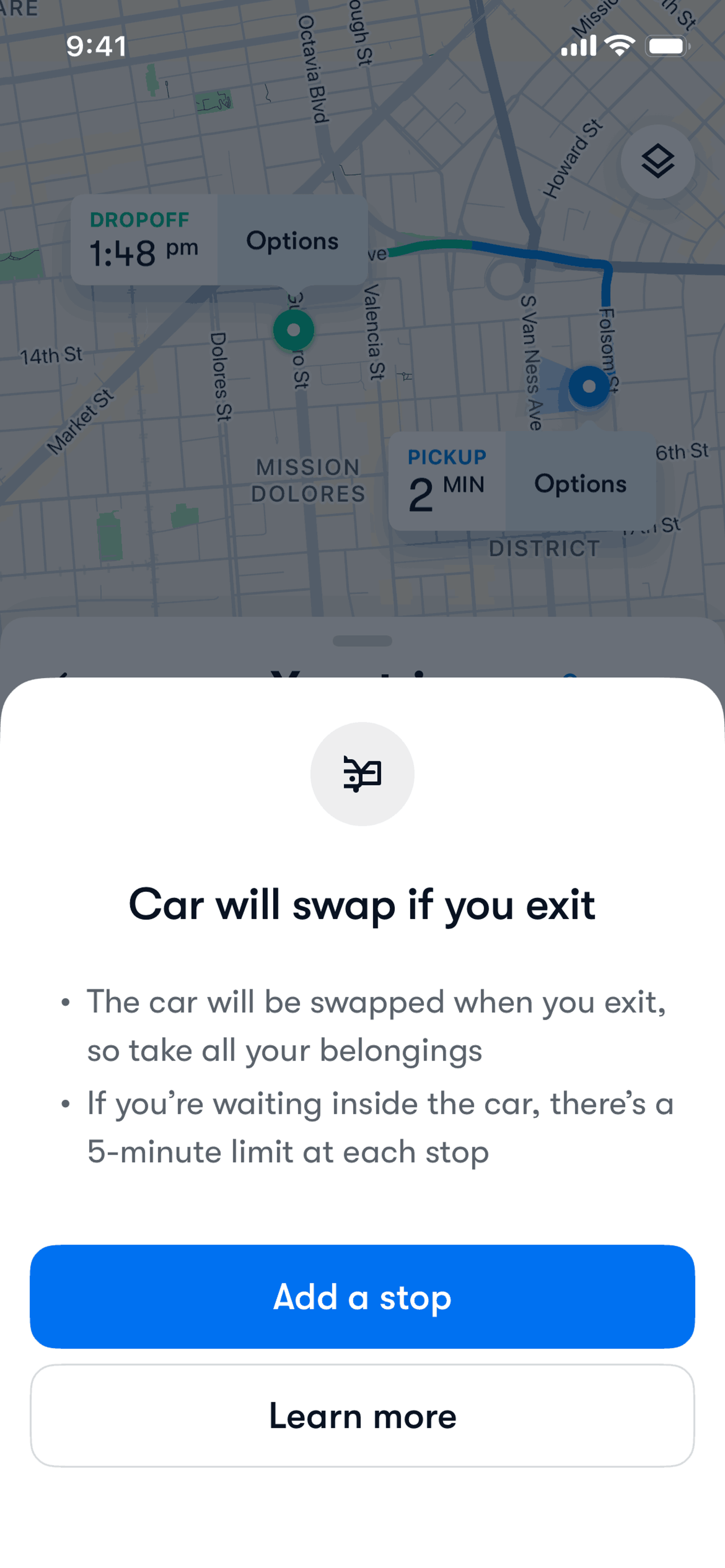 Waymo iOS Travel & Transportation interface screenshot 22