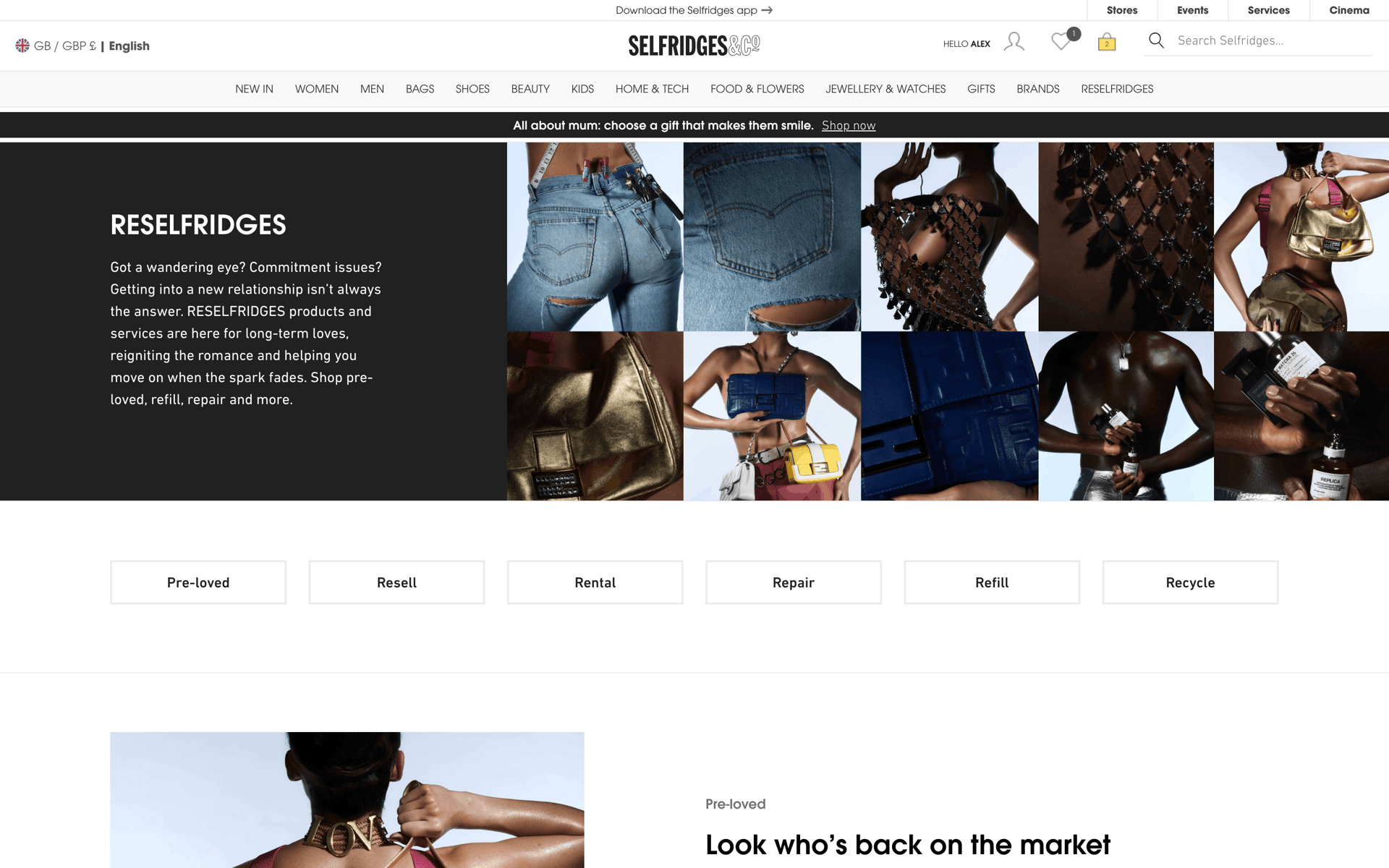 Selfridges Web Shopping interface screenshot 4