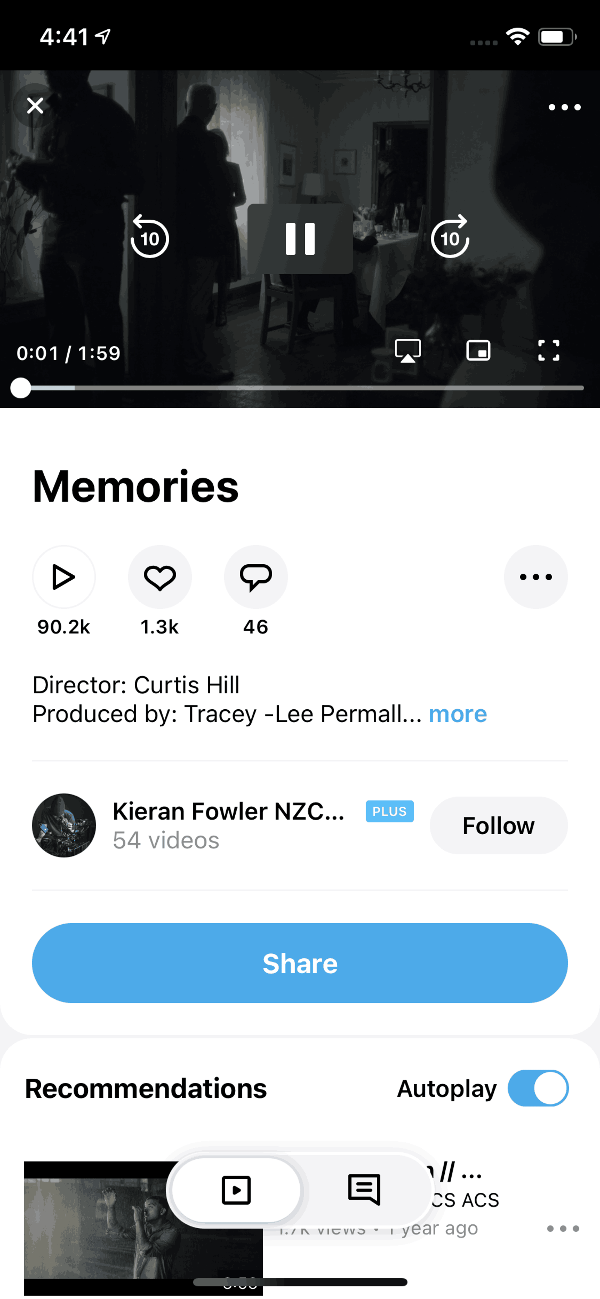 Vimeo iOS Photo & Video interface screenshot 16