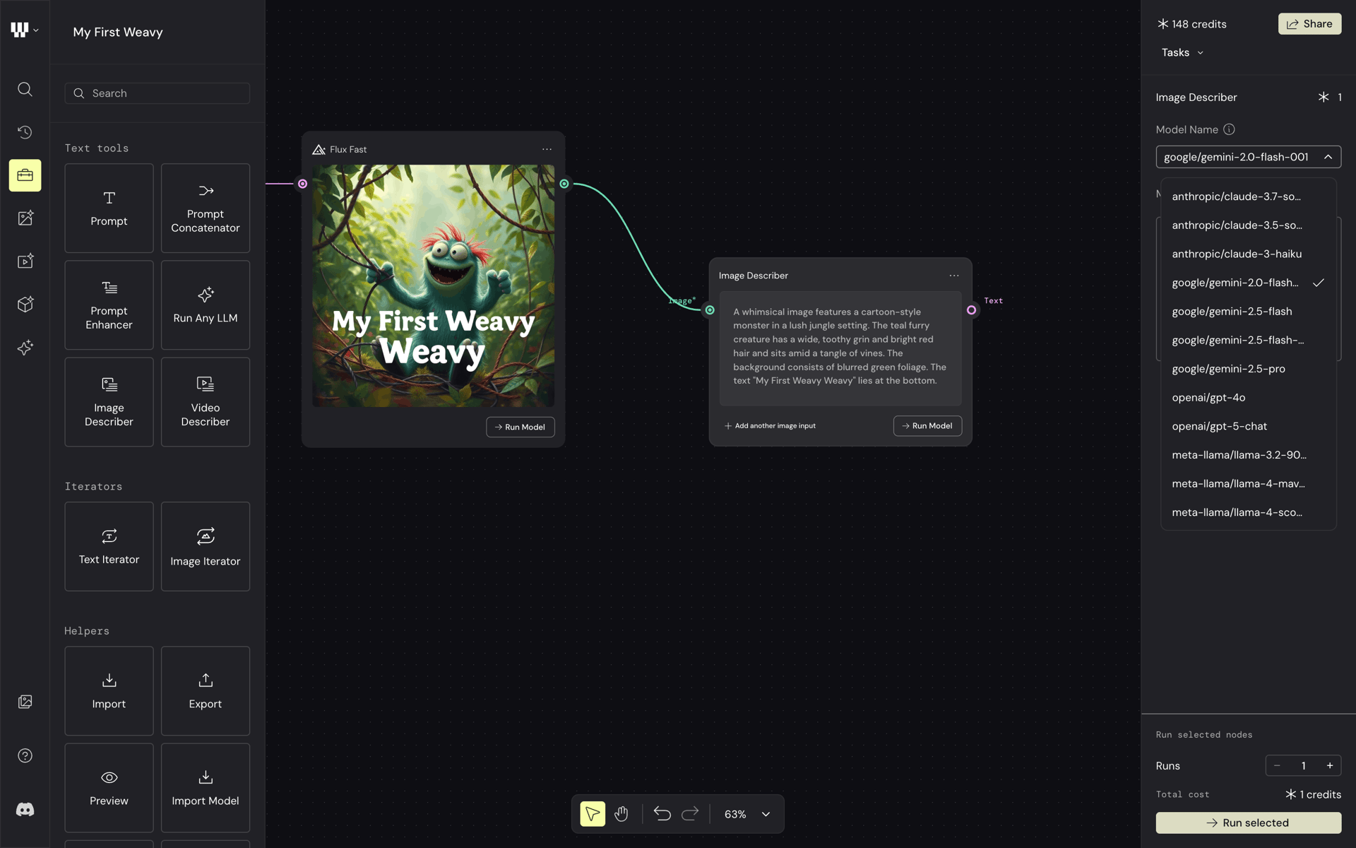 Weavy Web AI interface screenshot 4