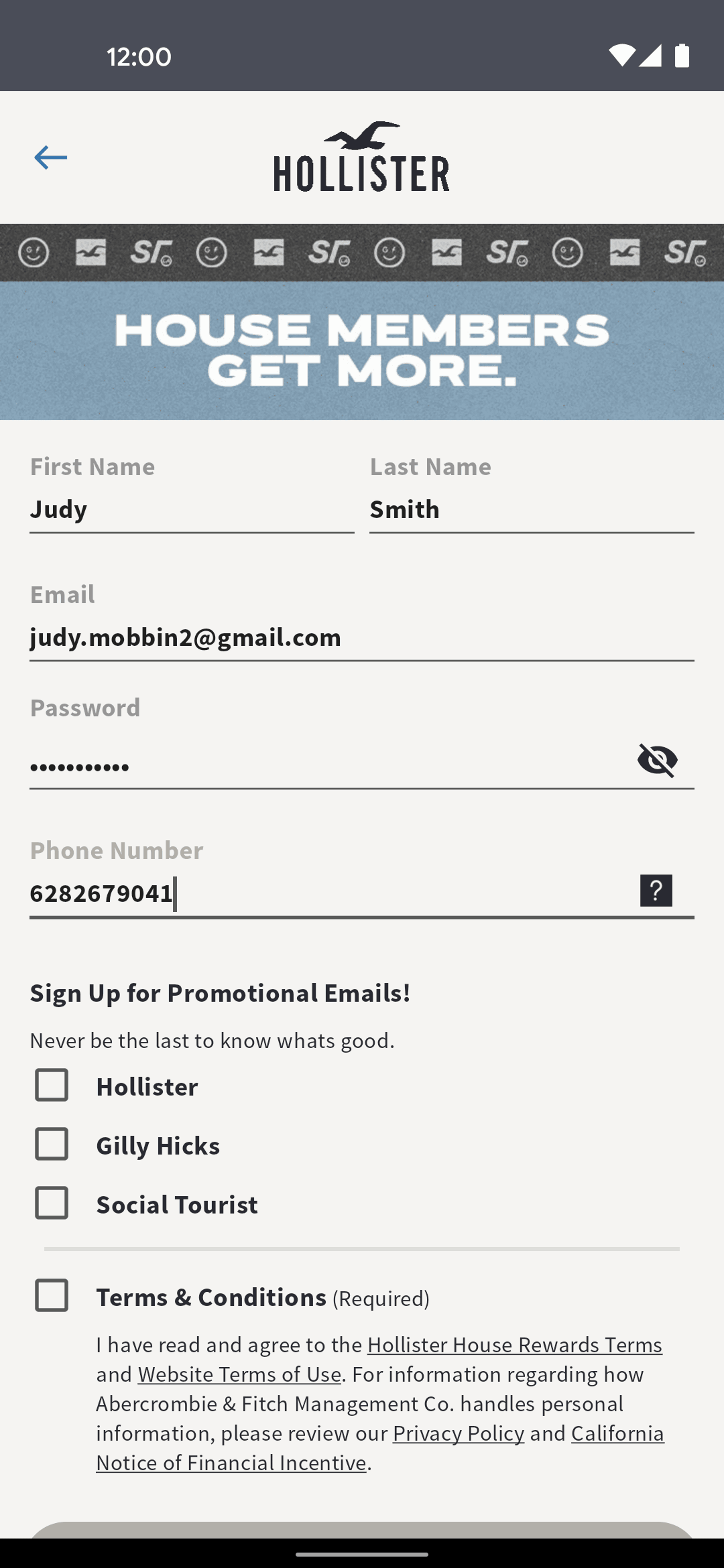 Hollister Co. Android Shopping interface screenshot 8