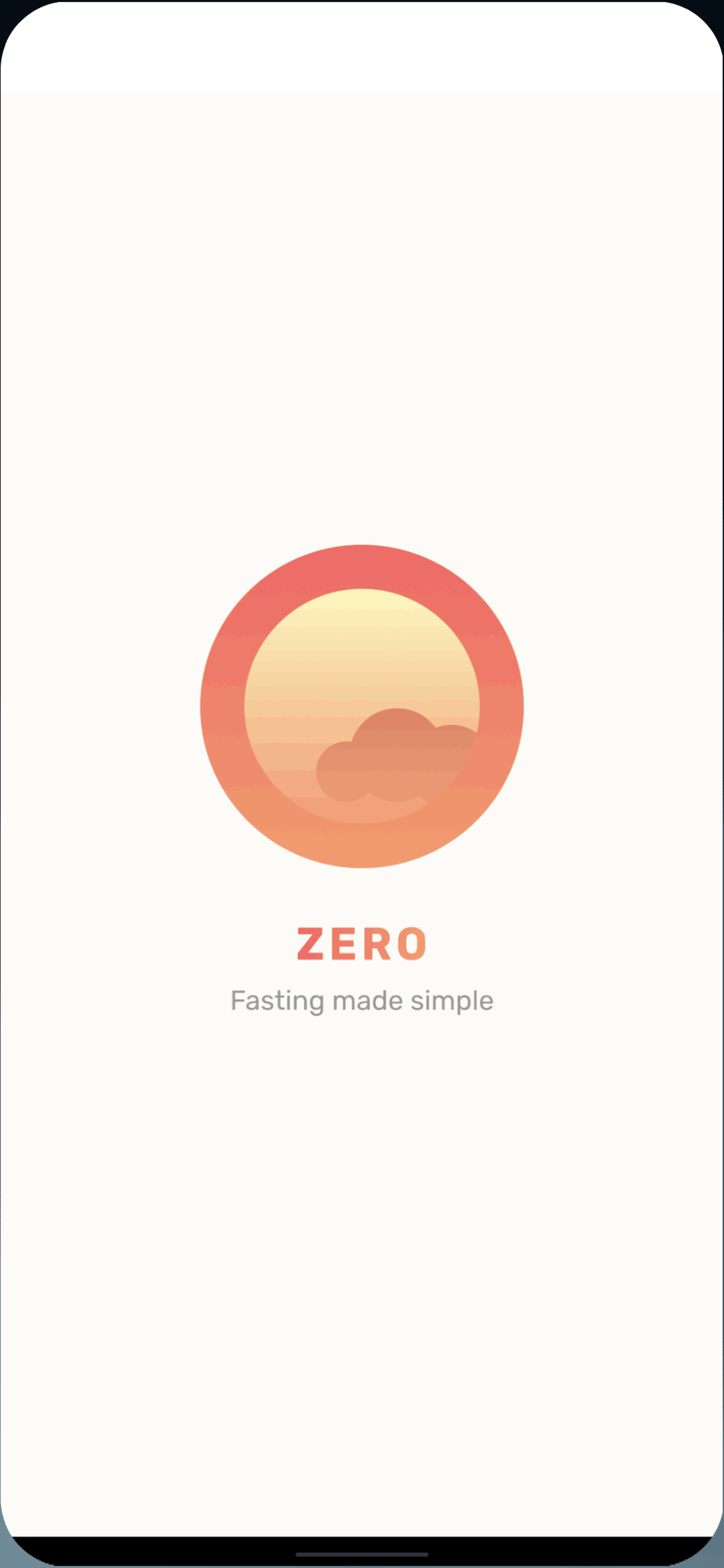Zero Android Health & Fitness interface screenshot 1