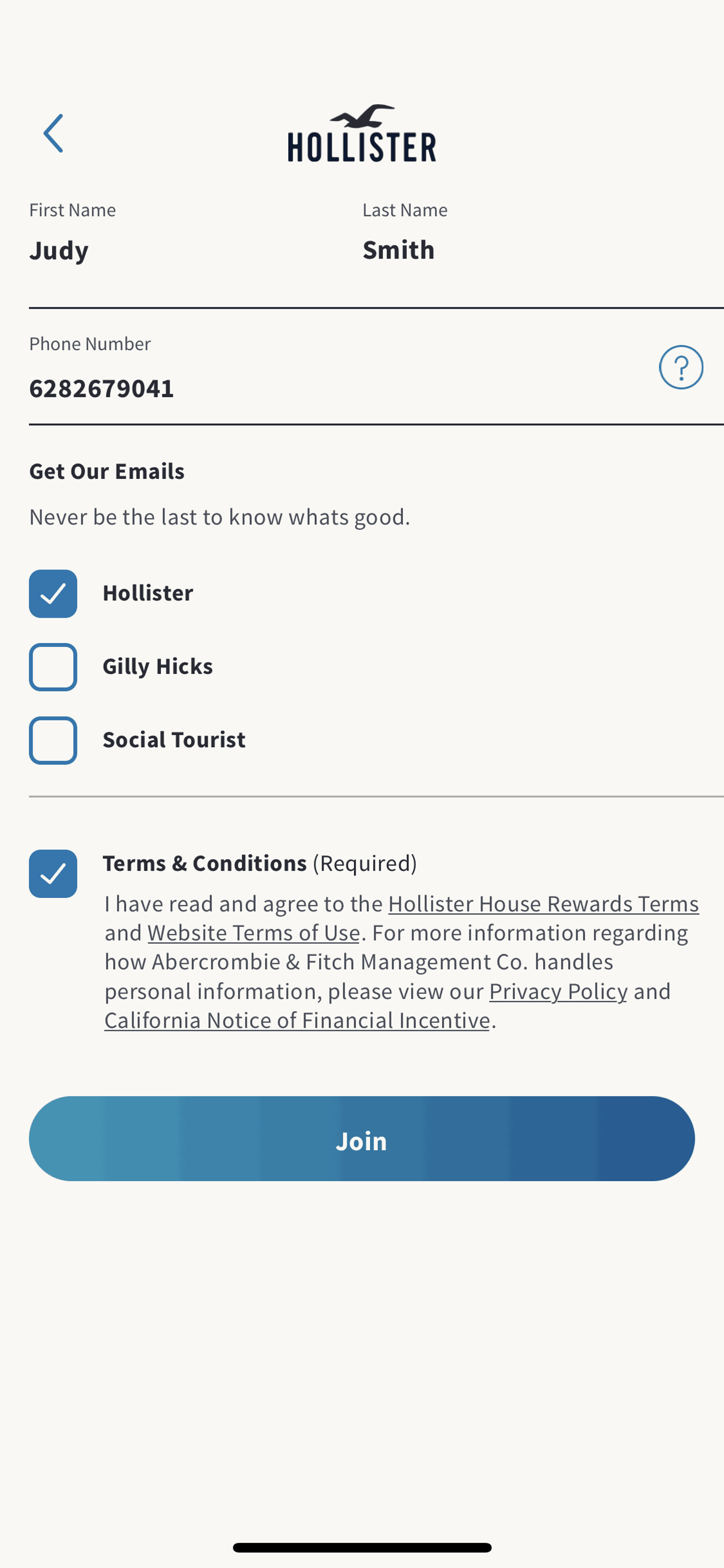 Hollister Co. iOS Shopping interface screenshot 12