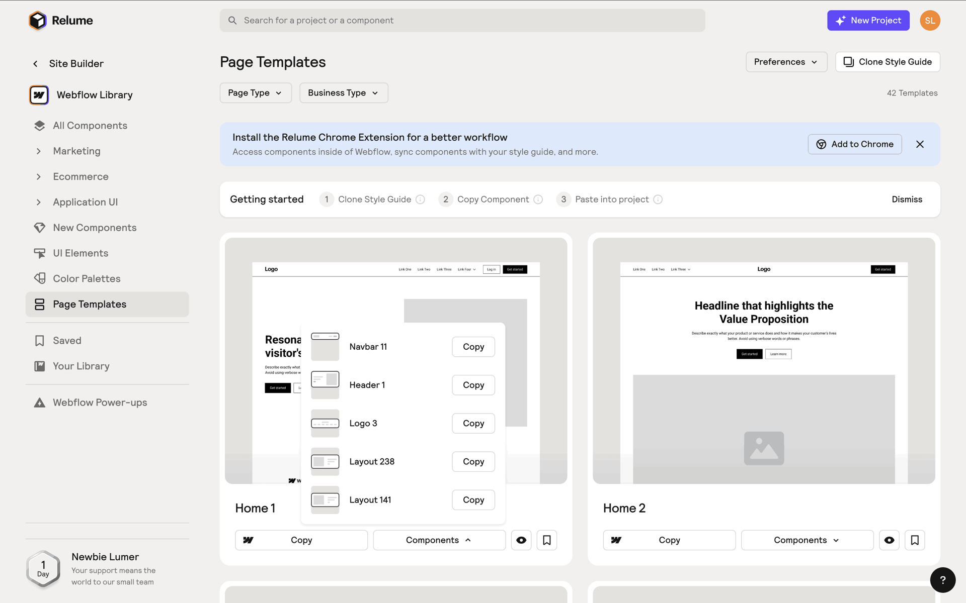 Relume Web AI interface screenshot 21