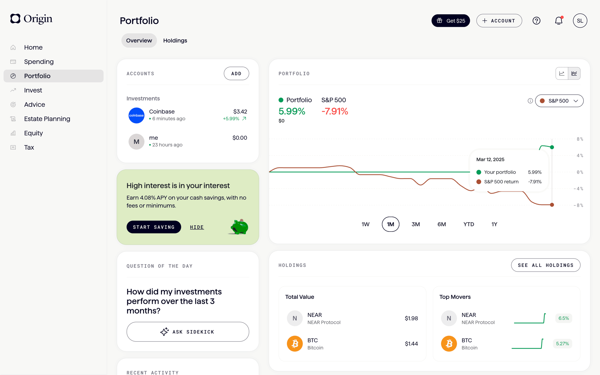 Origin Web Finance interface screenshot 14