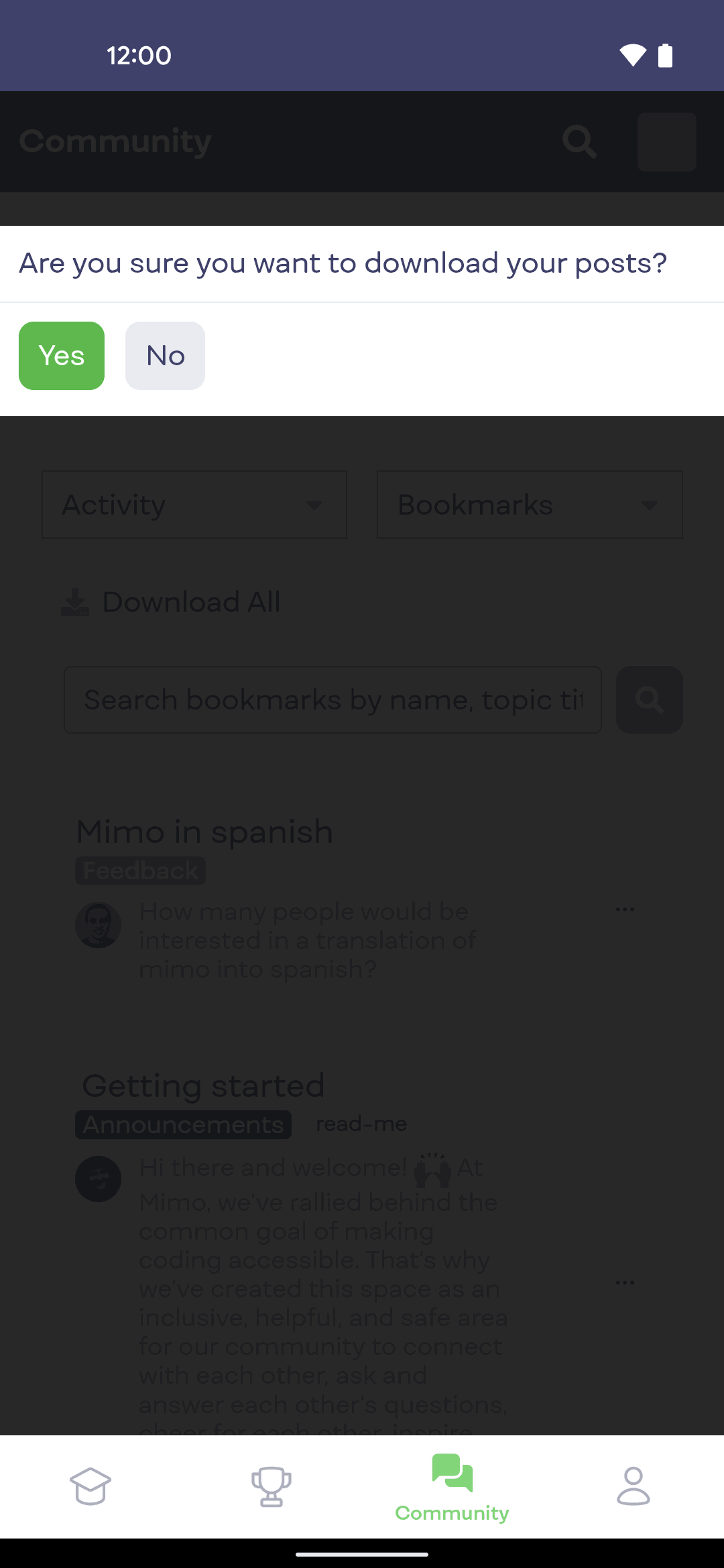 Mimo Android Education interface screenshot 7