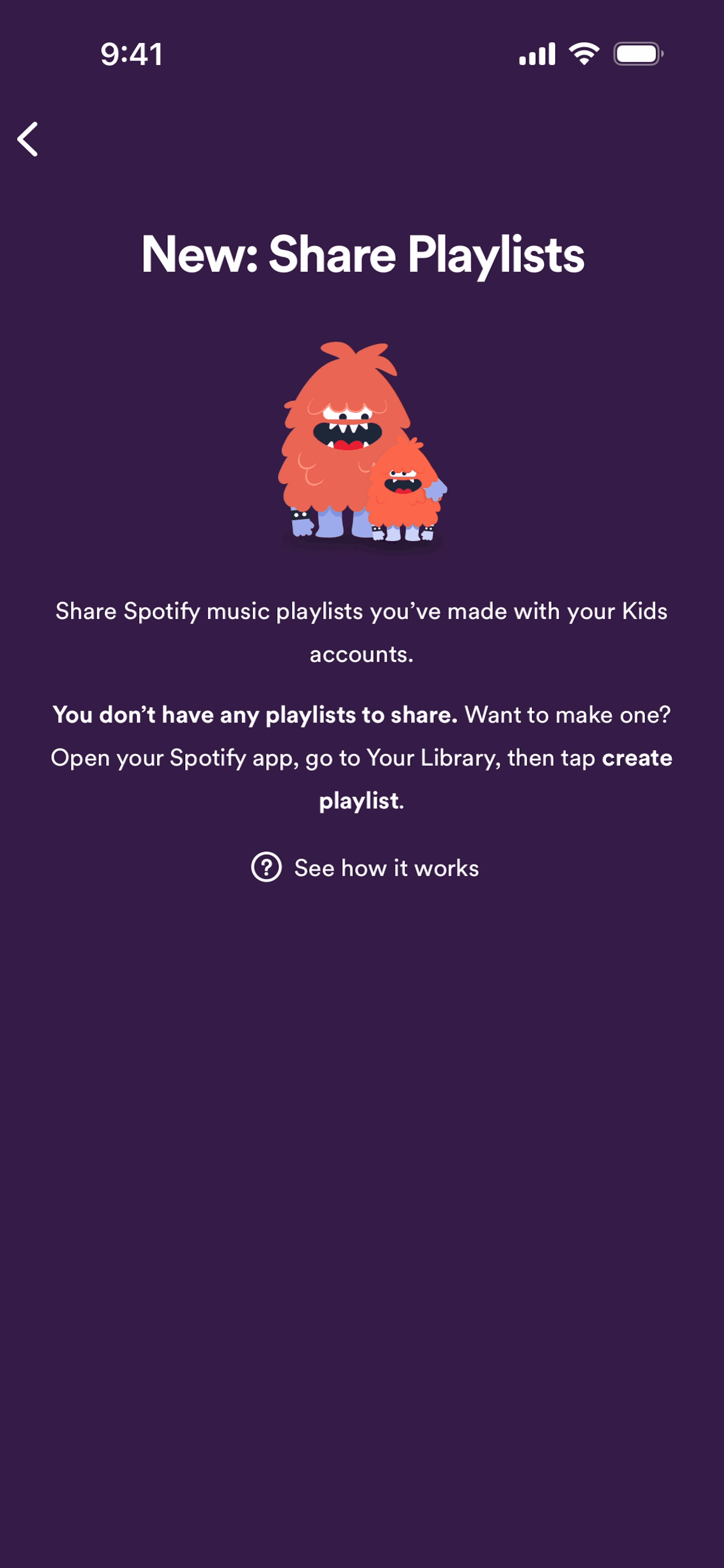 Spotify Kids iOS Music & Audio interface screenshot 13