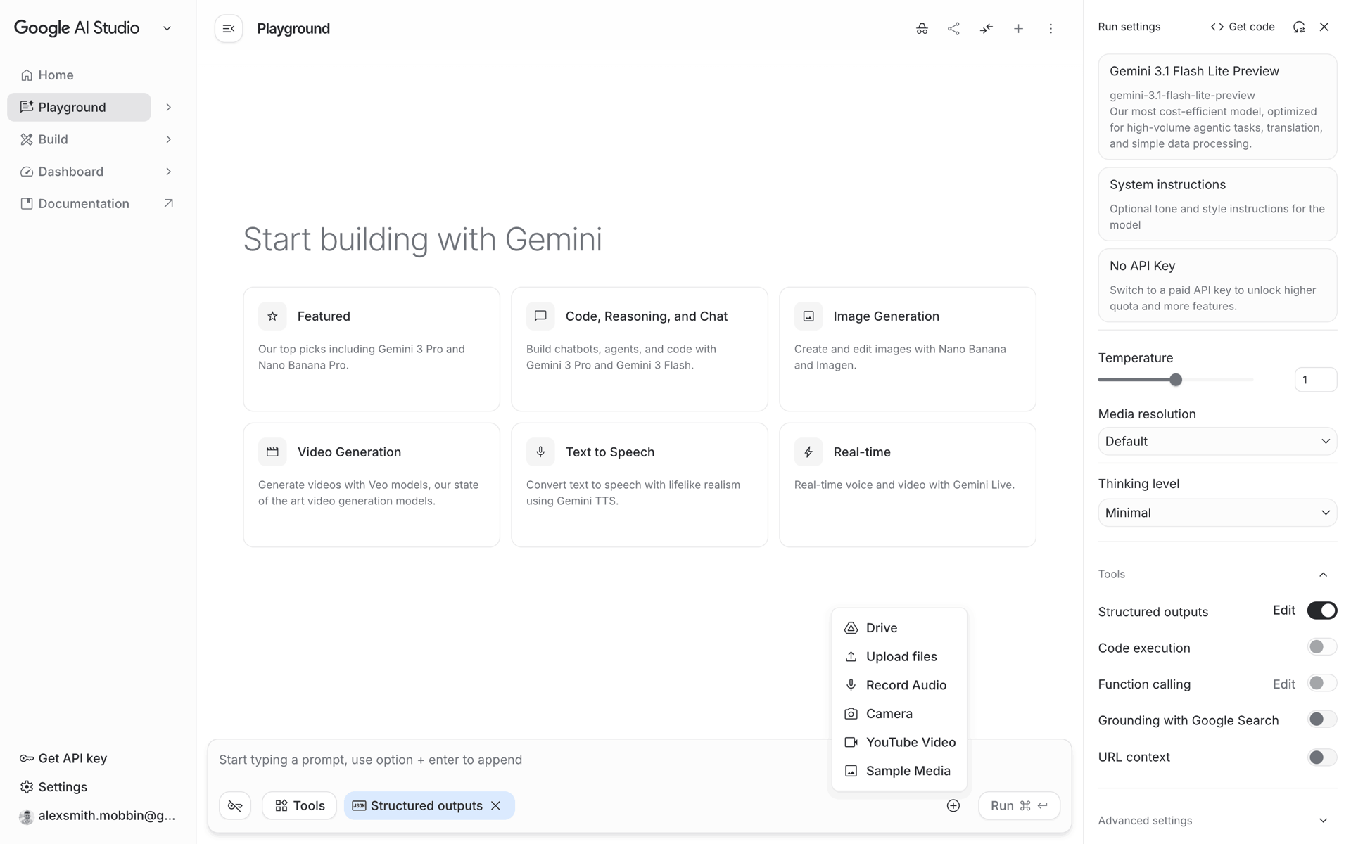 Google AI Studio Web machine learning interface screenshot 24