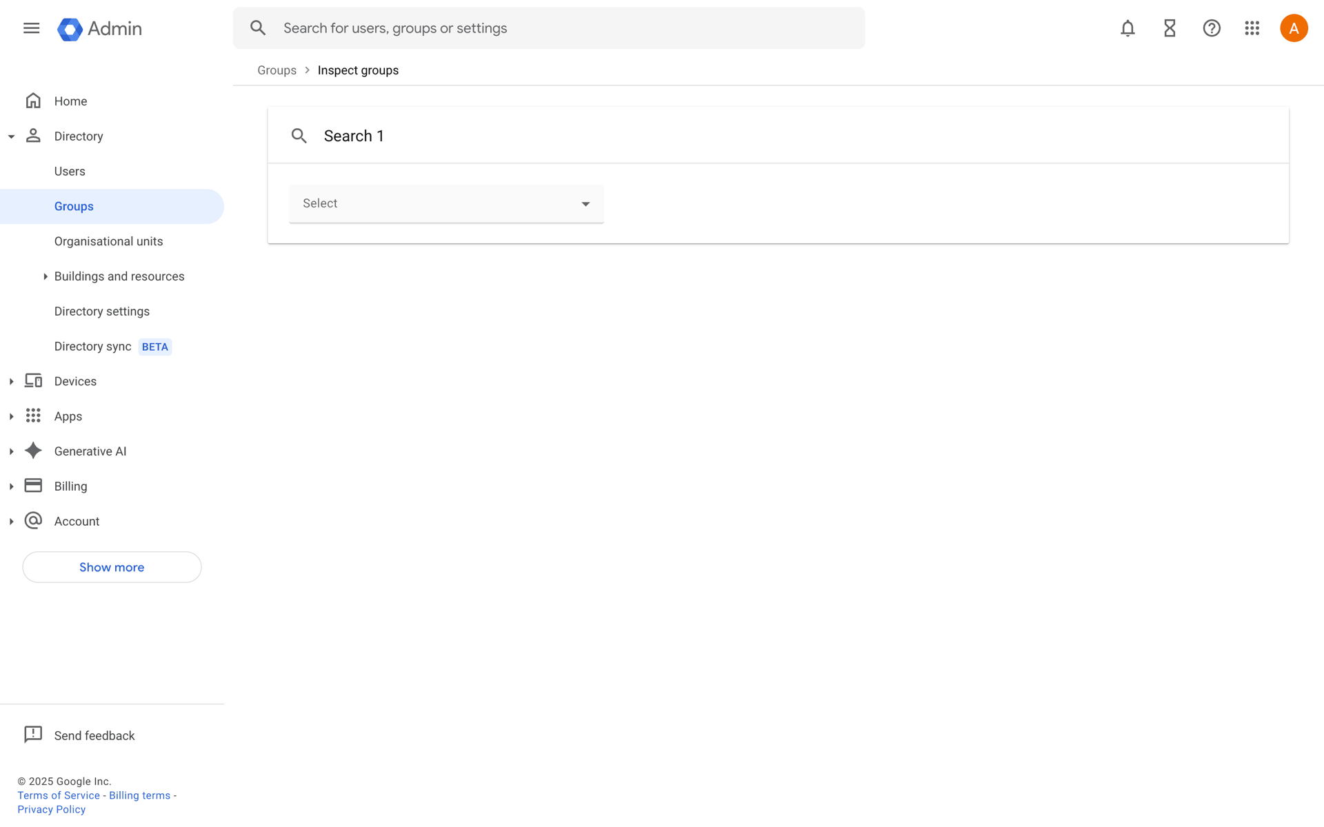 Google Workspace Web Business interface screenshot 7