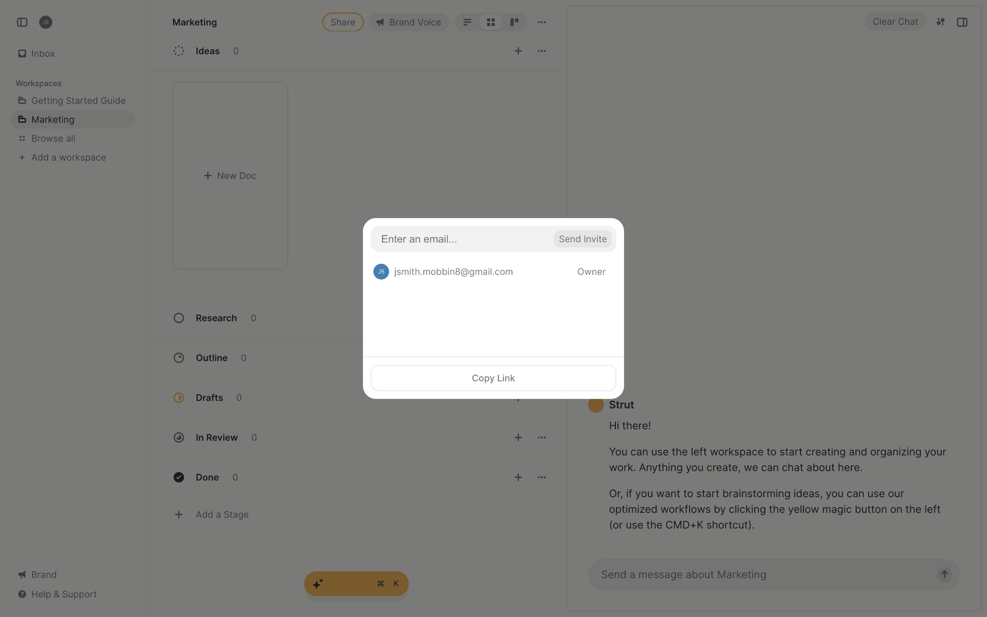 Strut Web AI interface screenshot 23