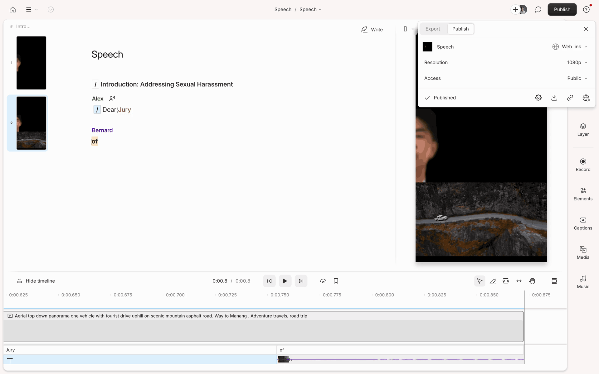 Descript Web Photo & Video interface screenshot 14