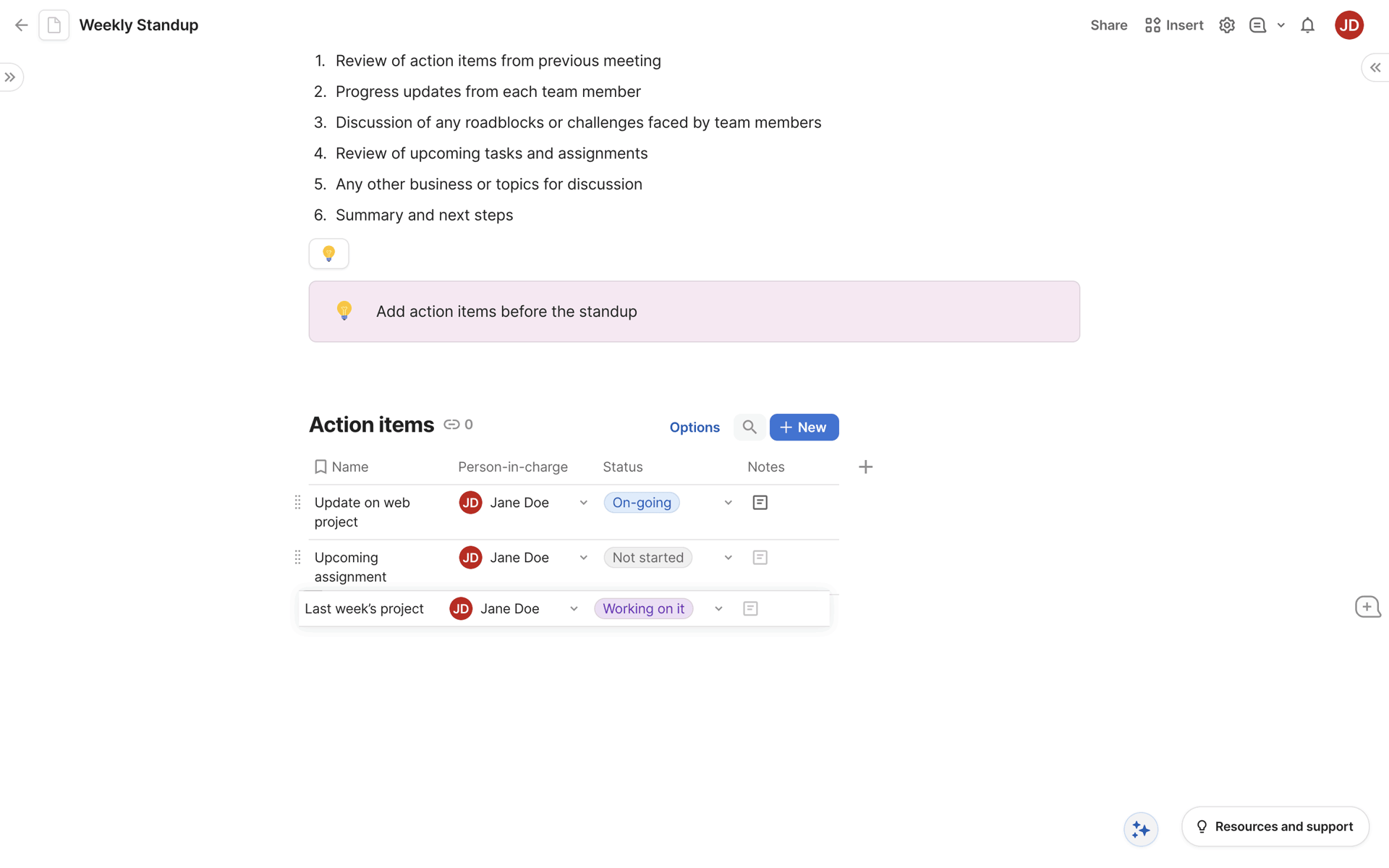 Coda Web Productivity interface screenshot 12