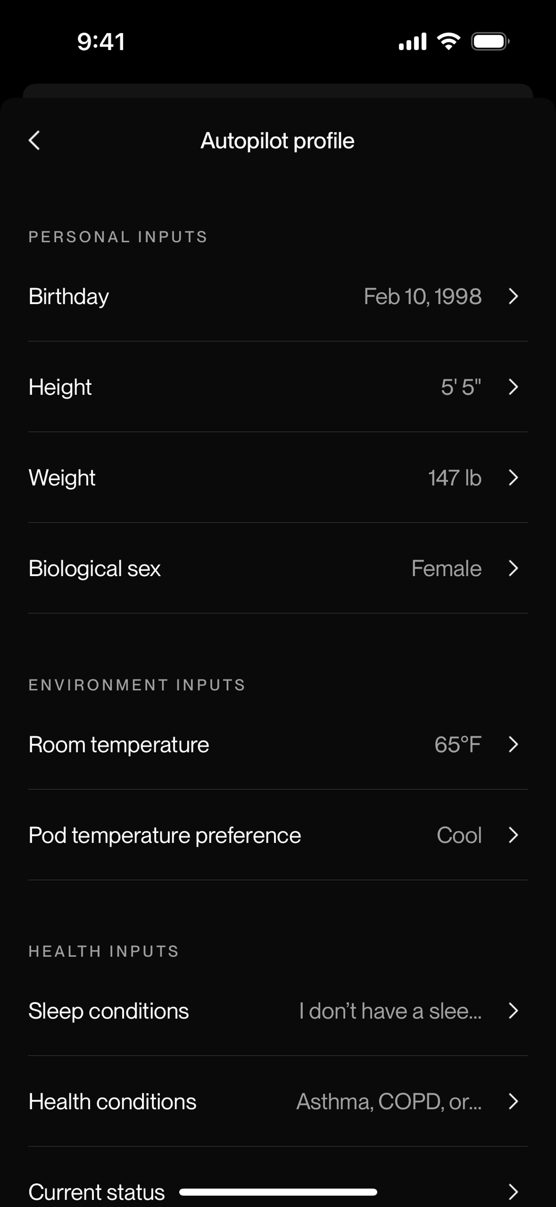 Eight Sleep iOS Health & Fitness interface screenshot 12