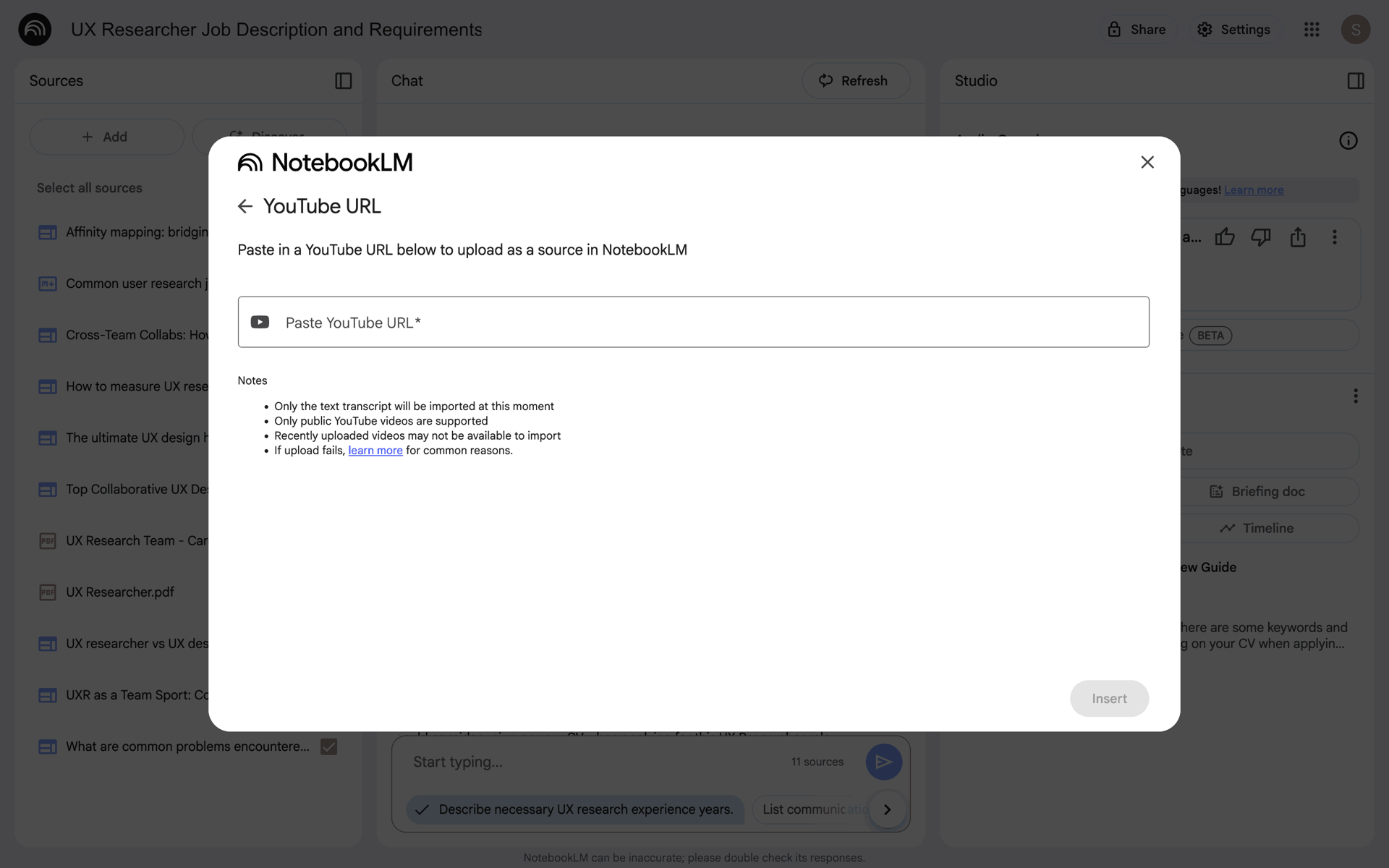 NotebookLM Web AI interface screenshot 3