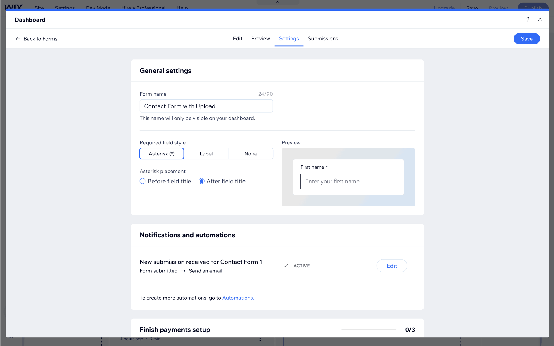 Wix Web Business interface screenshot 20