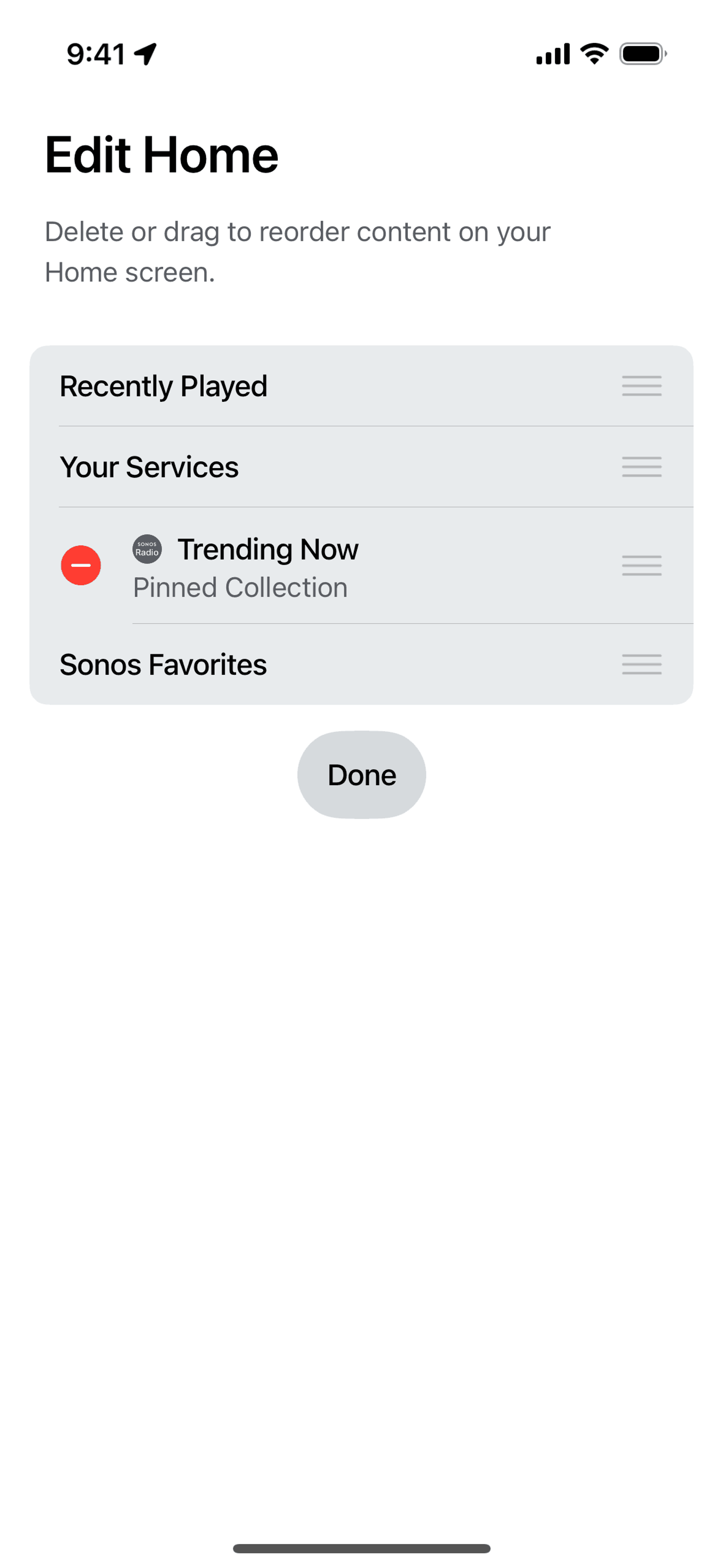 Edit home on Sonos (ios) screen 2