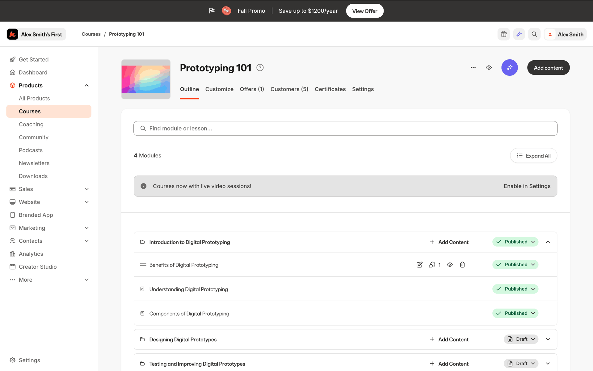 Kajabi Web Business interface screenshot 11