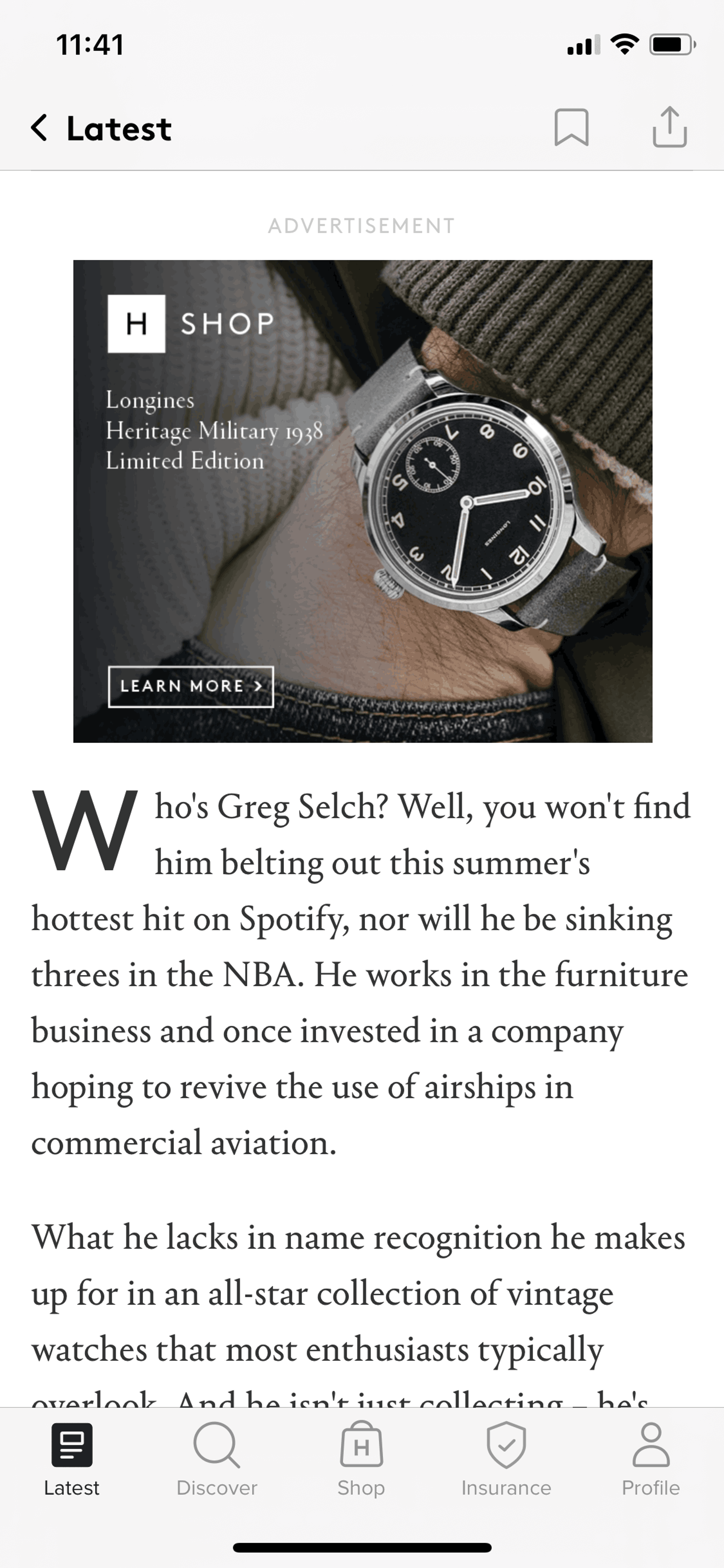 HODINKEE iOS Lifestyle interface screenshot 7