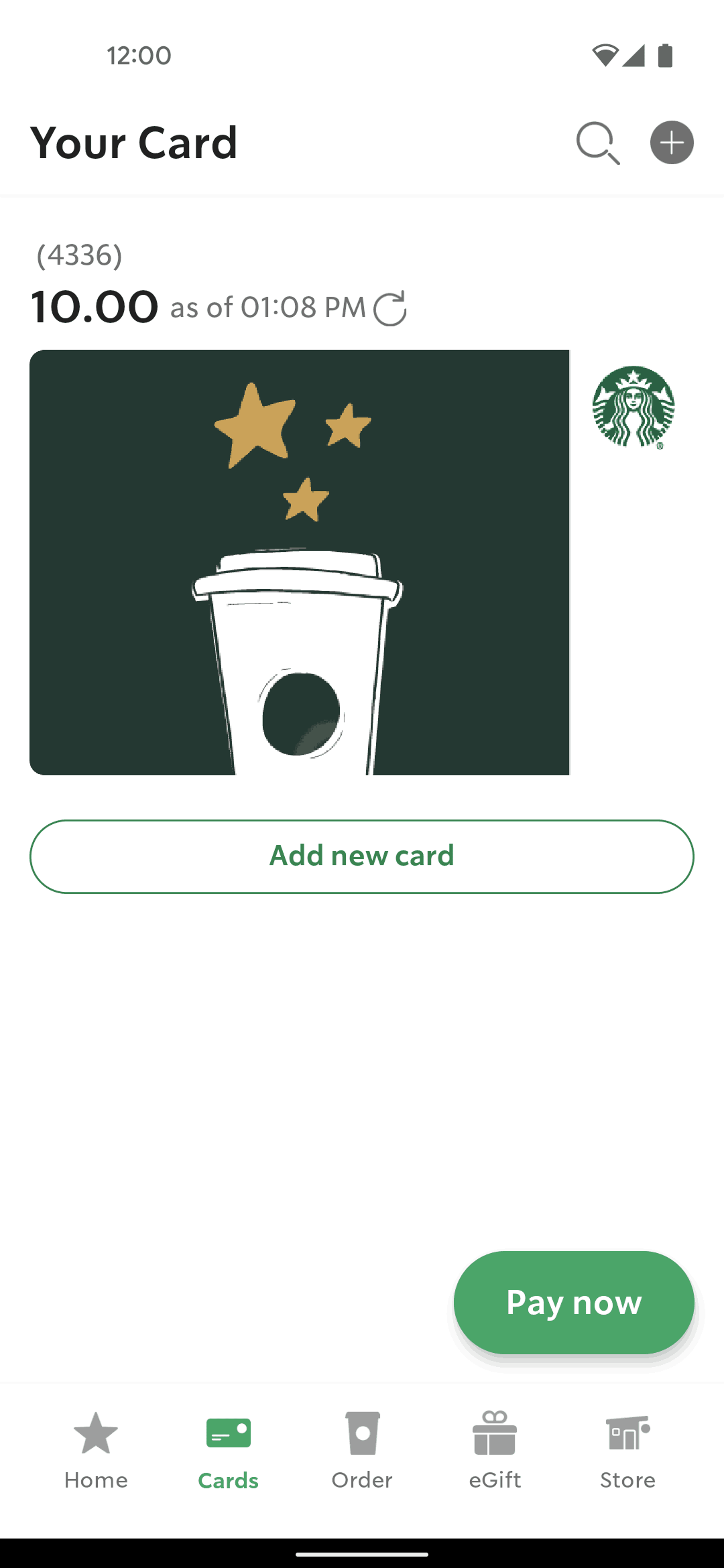 Starbucks Android Food & Drink interface screenshot 4