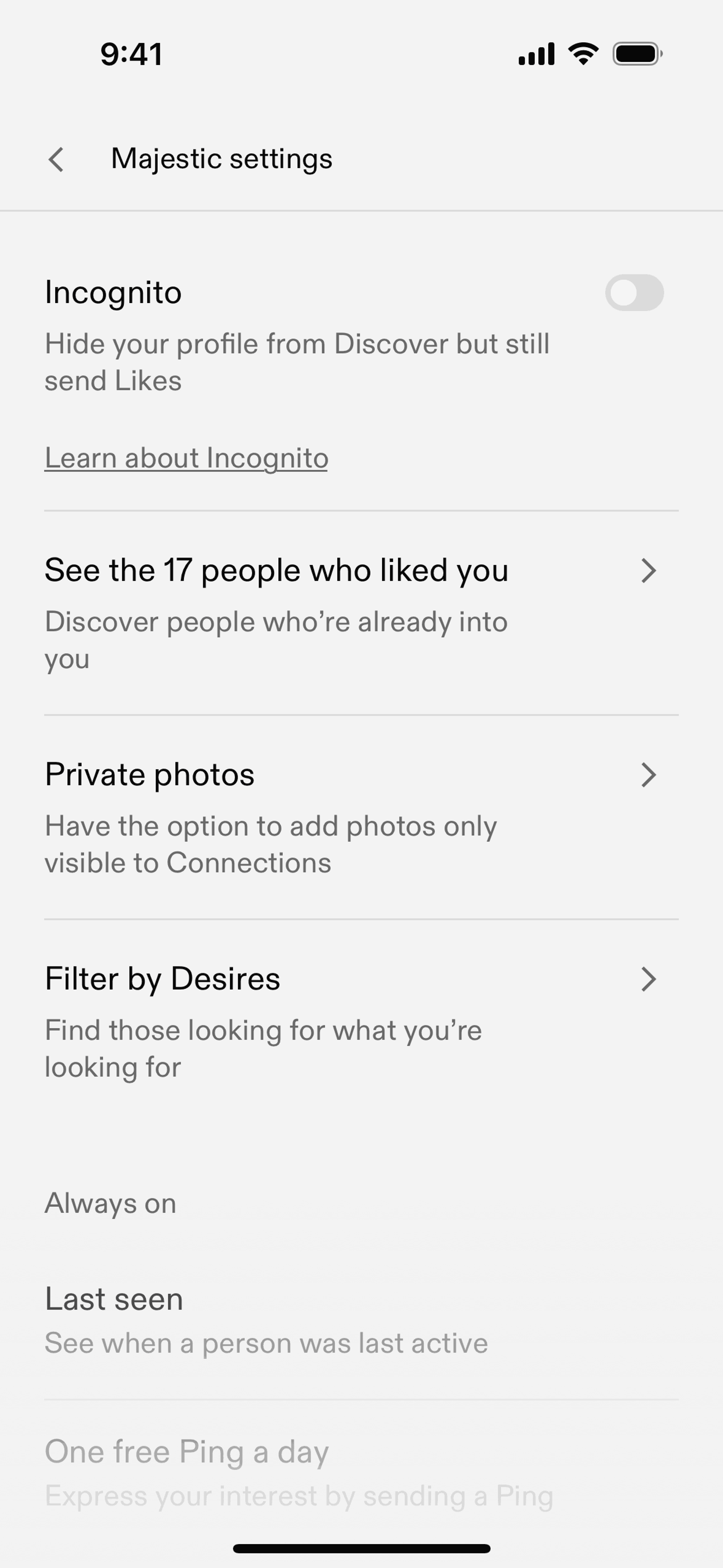 Feeld iOS Communication interface screenshot 12