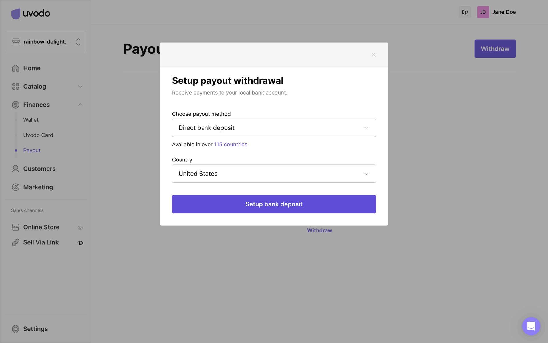 Uvodo Web Business interface screenshot 13
