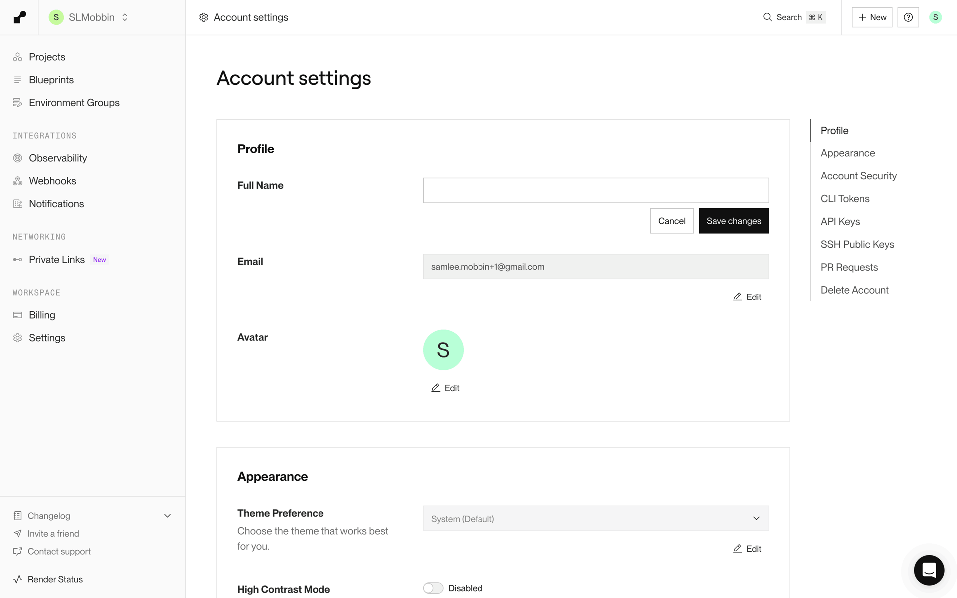 Render Web Developer Tools interface screenshot 23
