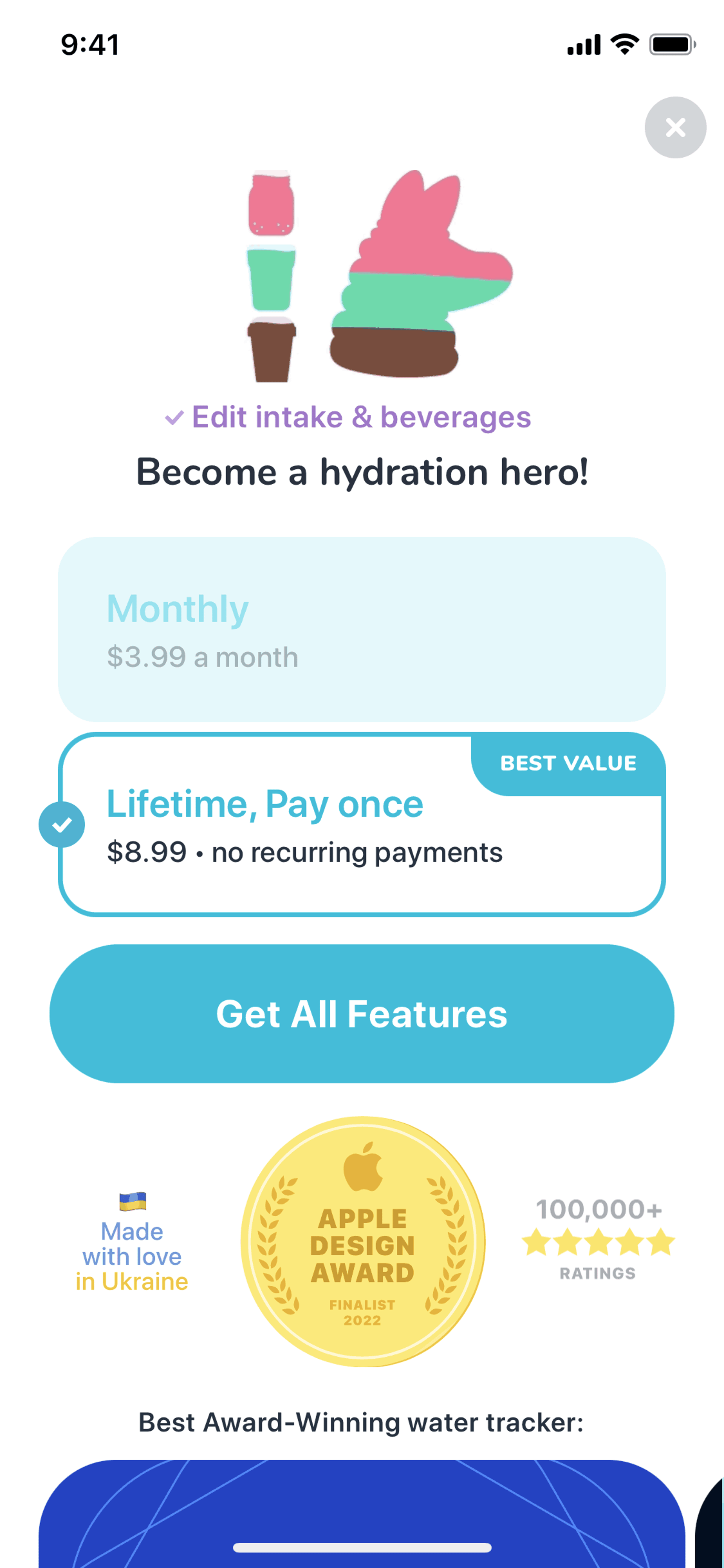 Waterllama iOS Health & Fitness interface screenshot 19