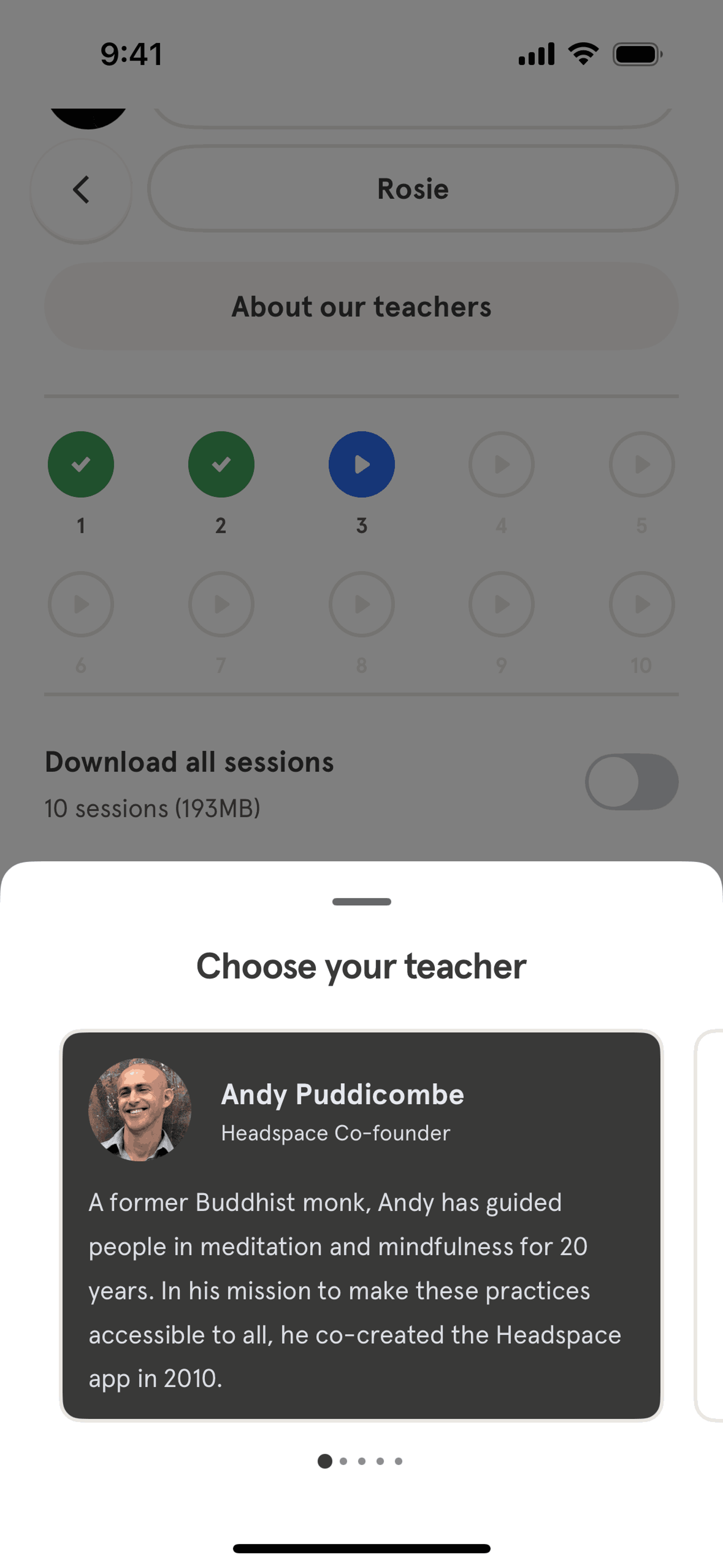 Headspace iOS Health & Fitness interface screenshot 19