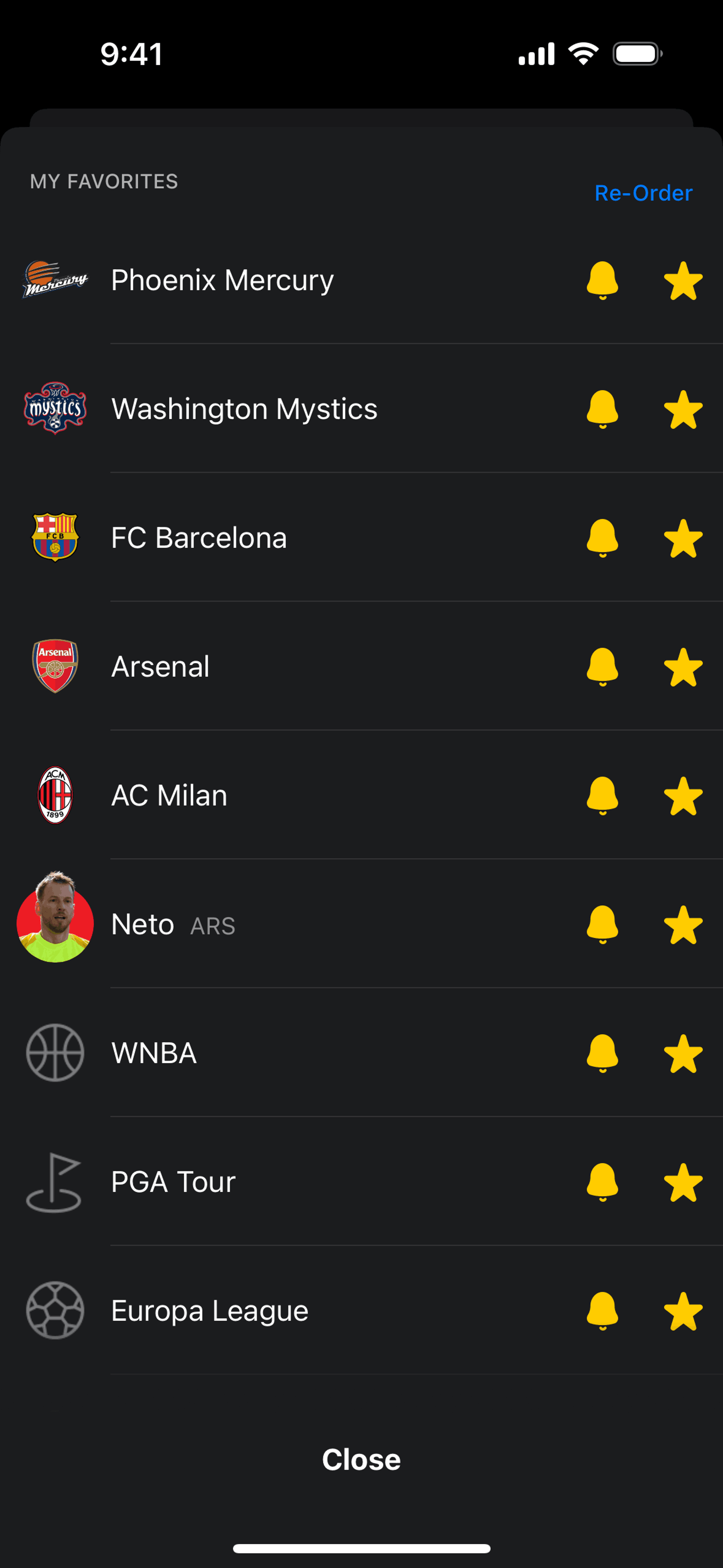 theScore iOS Sports interface screenshot 7