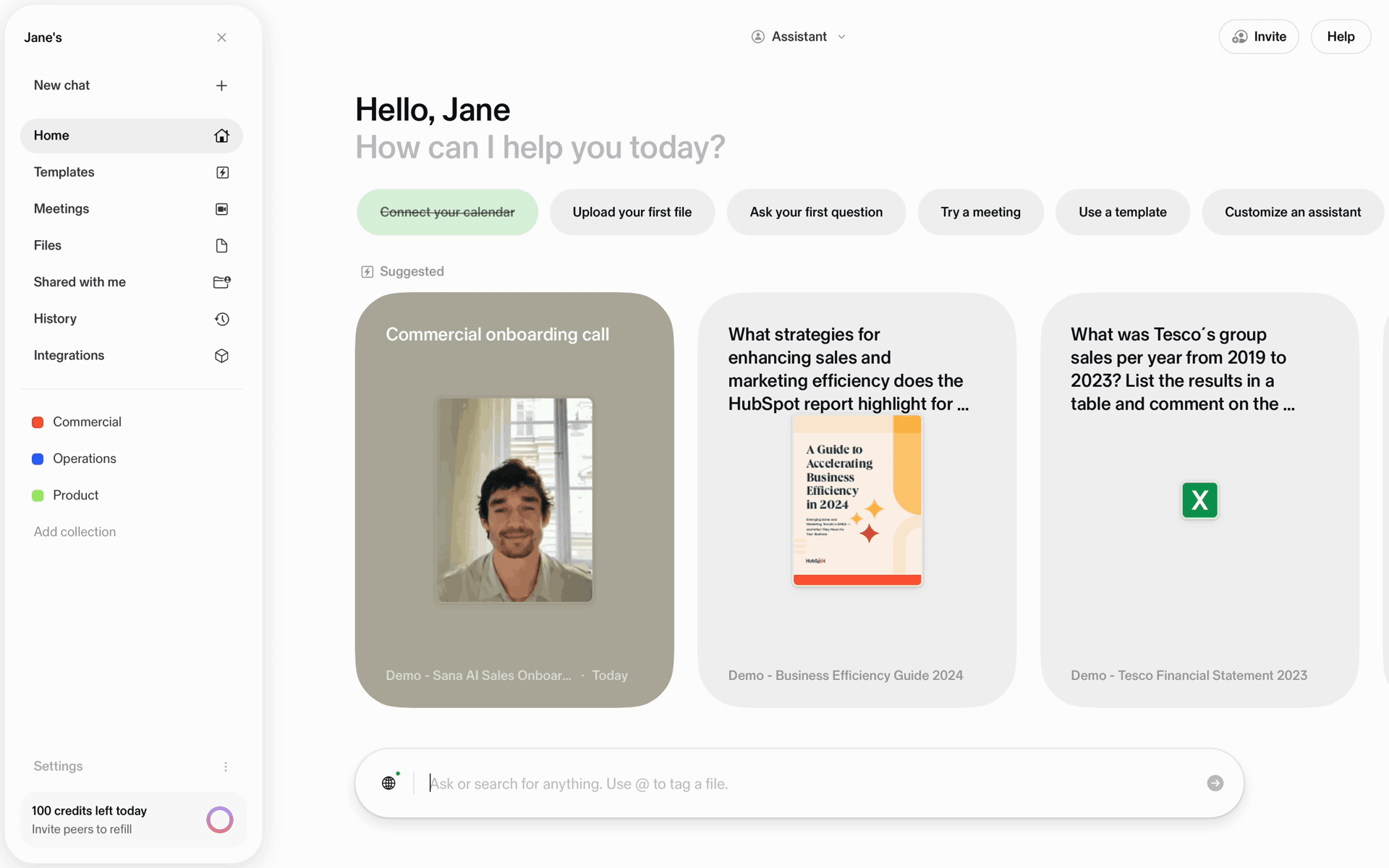 Sana AI Web Business interface screenshot 16