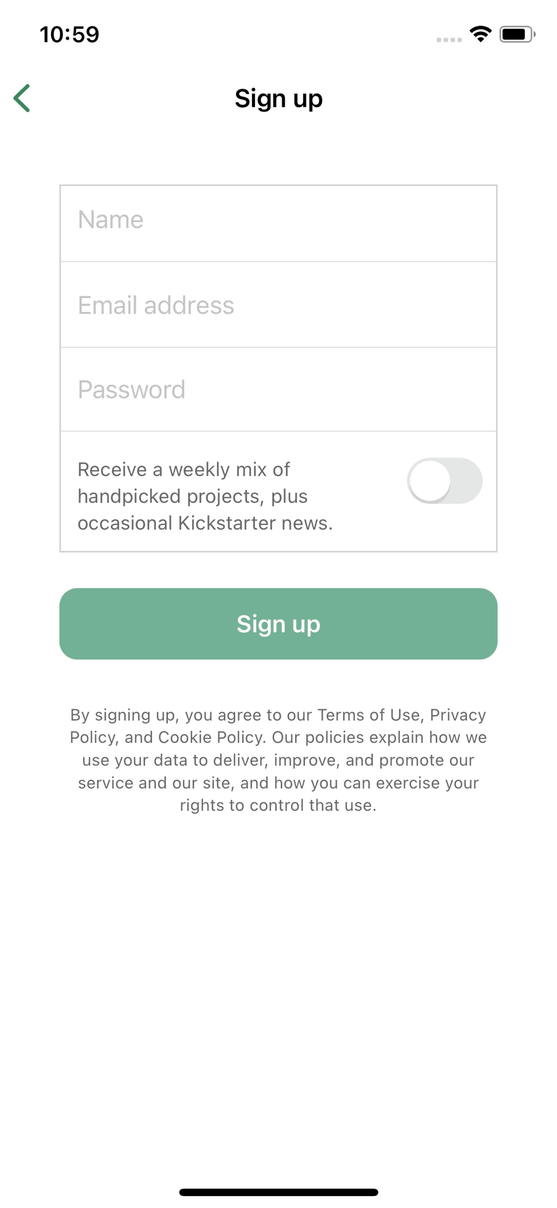 Kickstarter iOS Social Networking interface screenshot 3