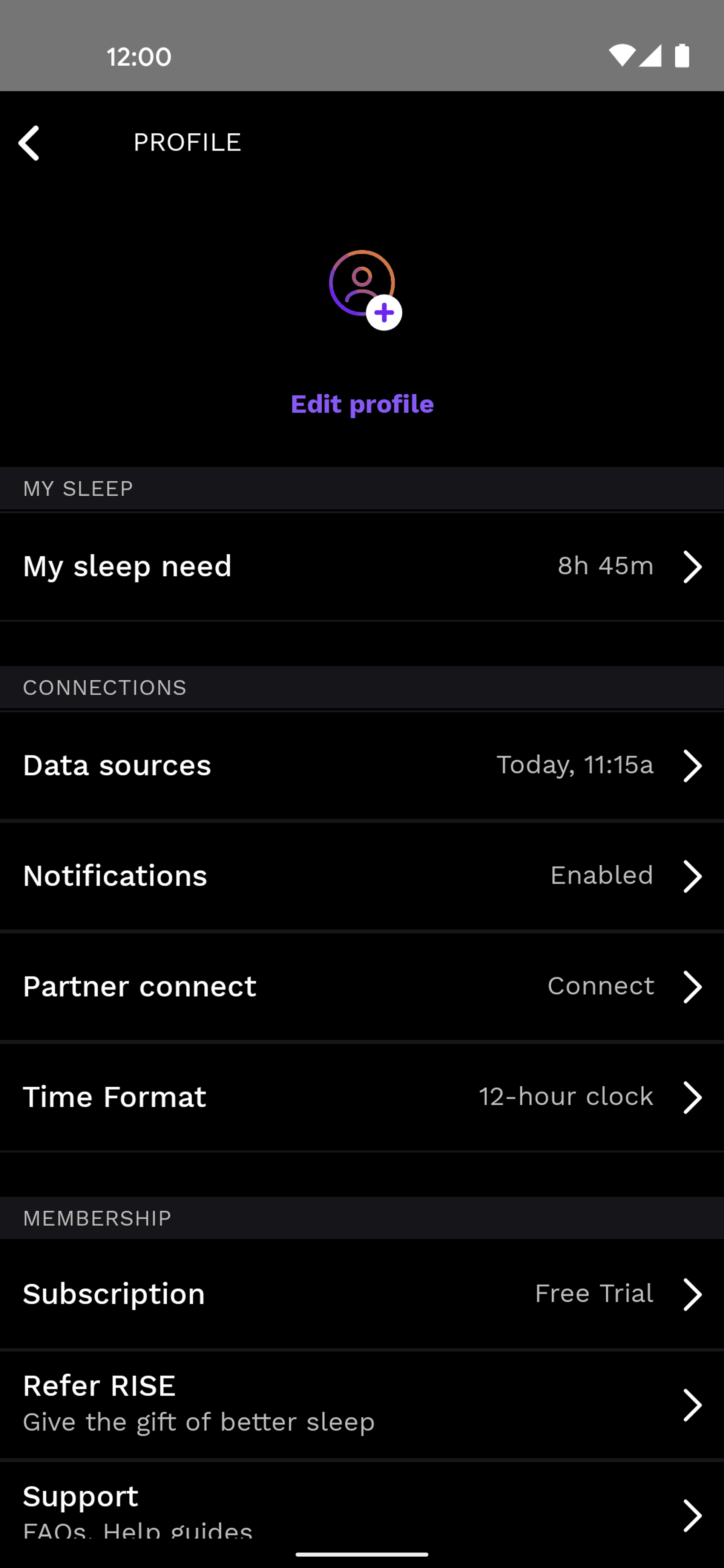 Rise Android Health & Fitness interface screenshot 9