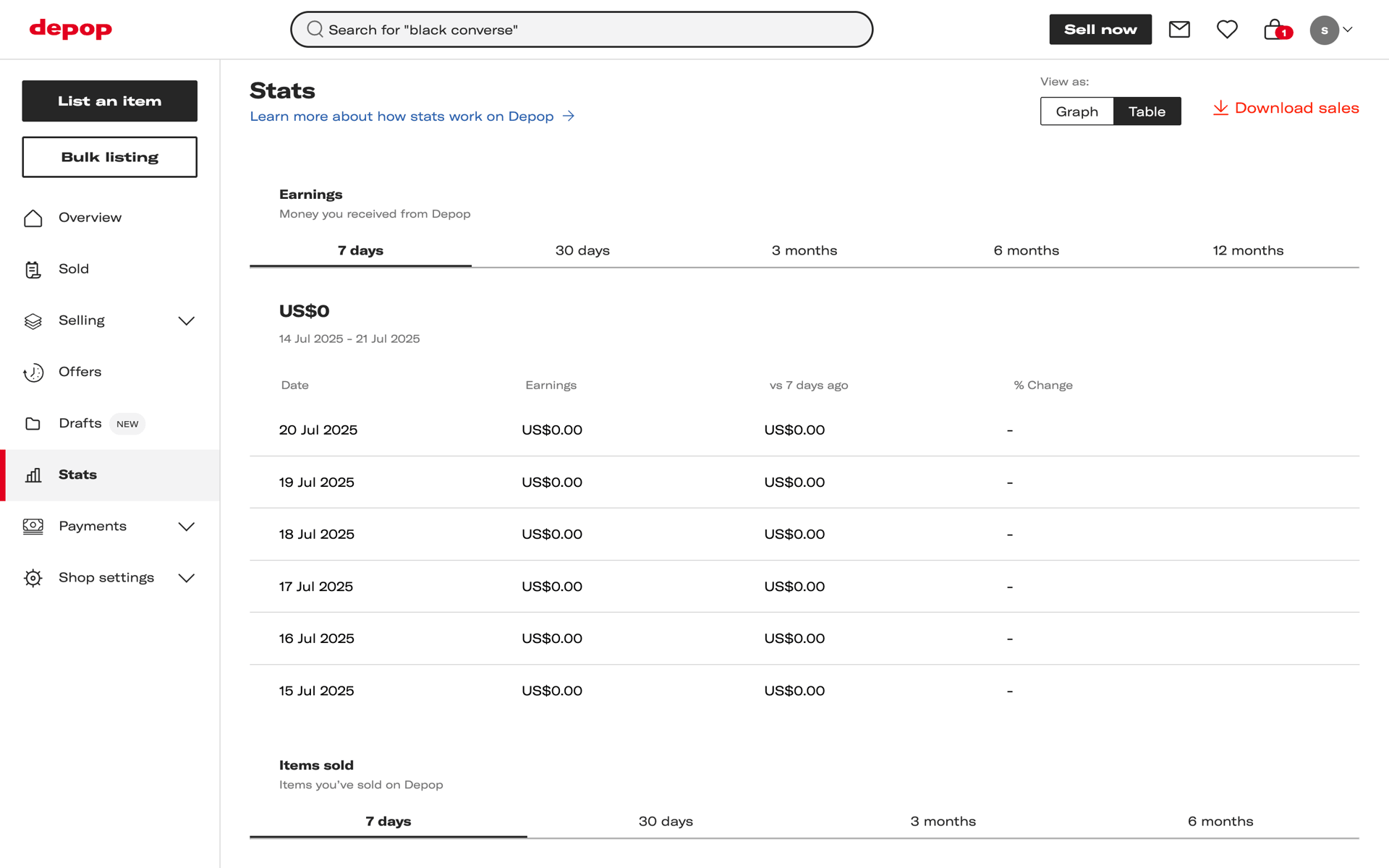 Depop Web Shopping interface screenshot 8