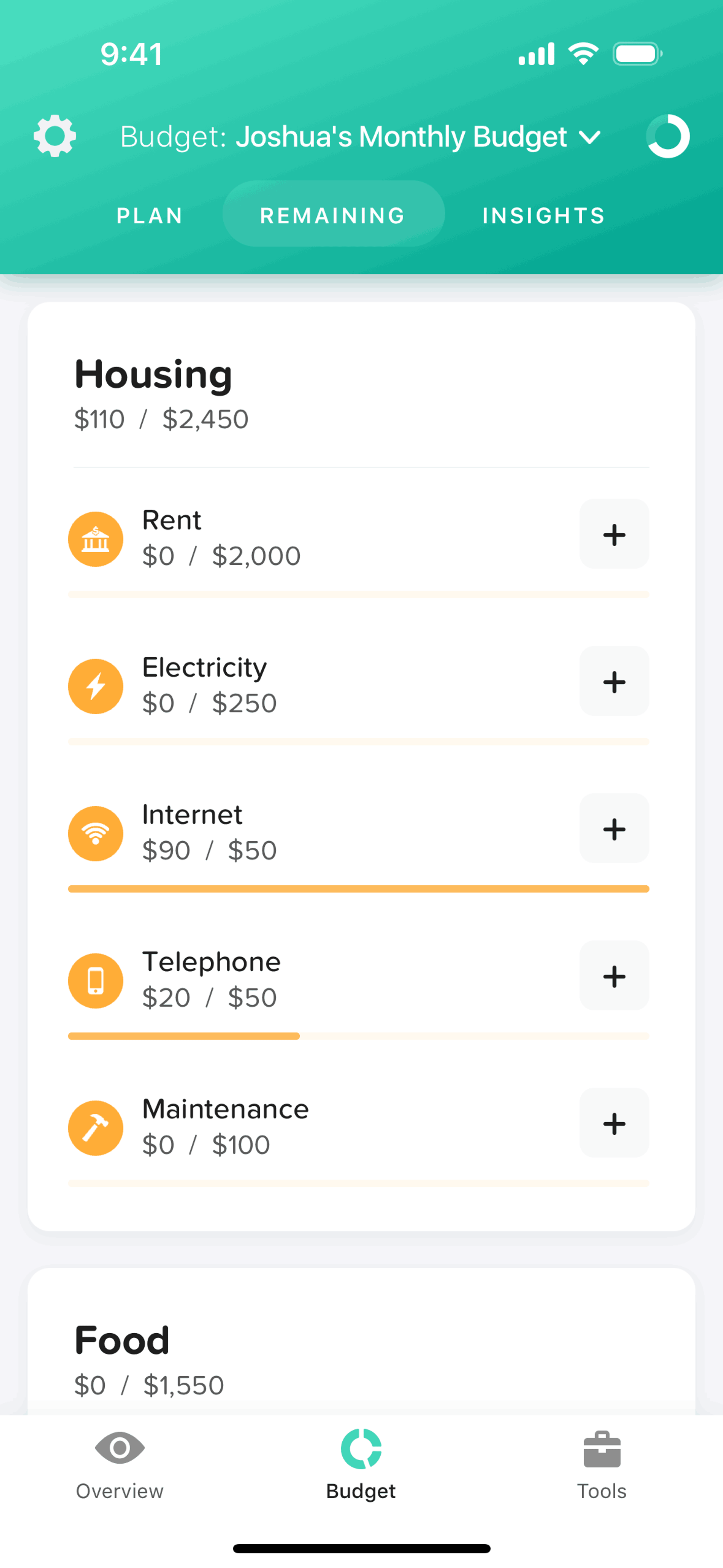 Buddy iOS Finance interface screenshot 6