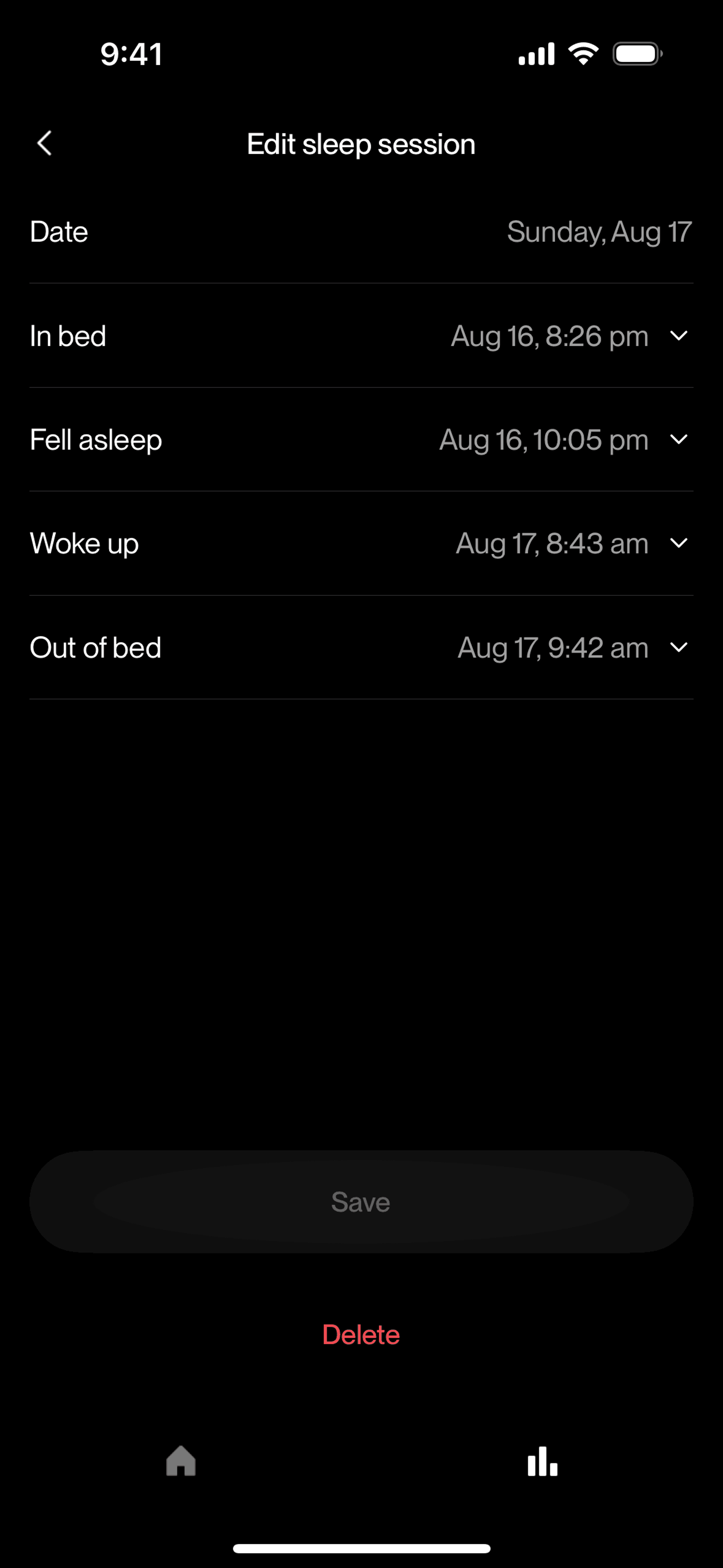Eight Sleep iOS Health & Fitness interface screenshot 17