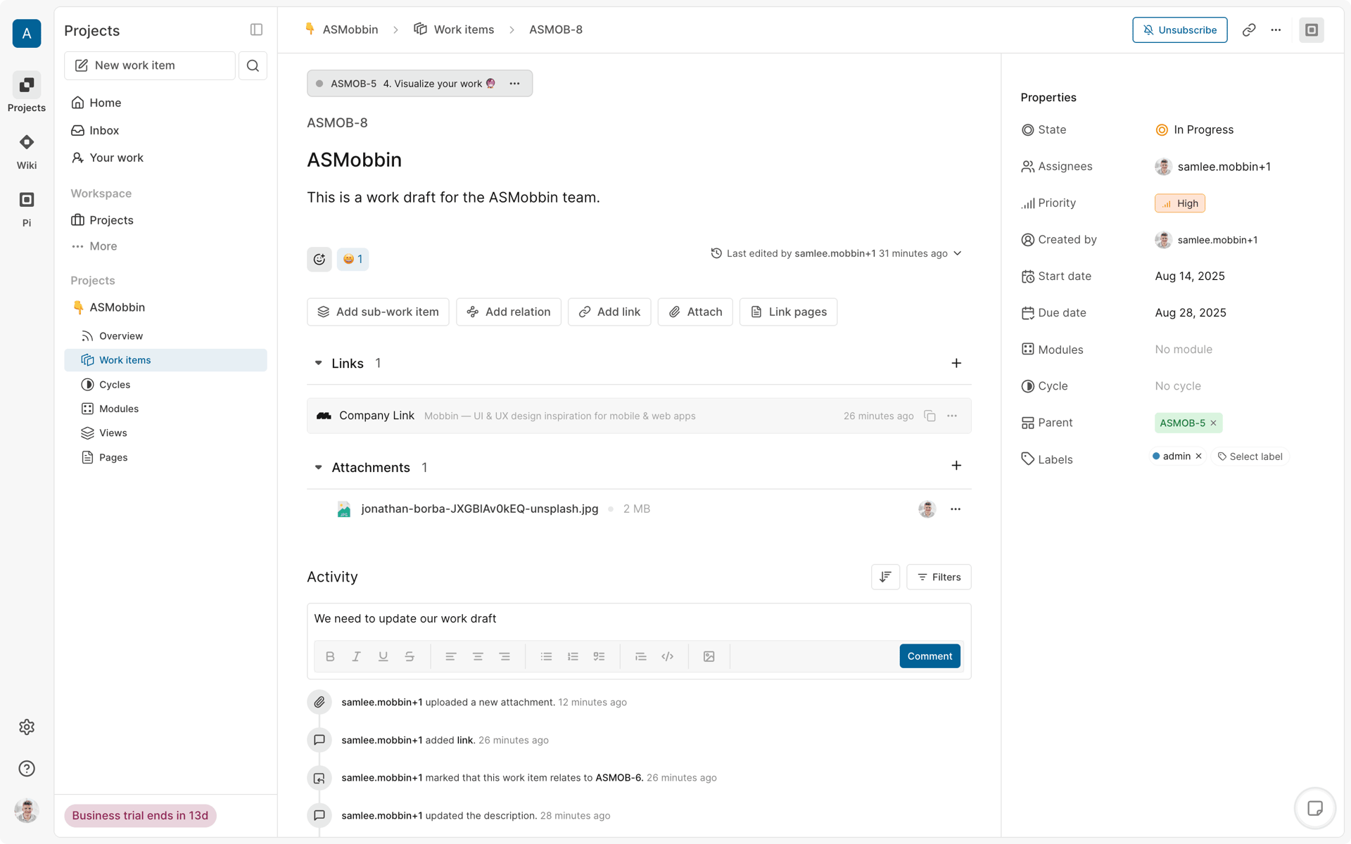 Plane Web Business interface screenshot 19