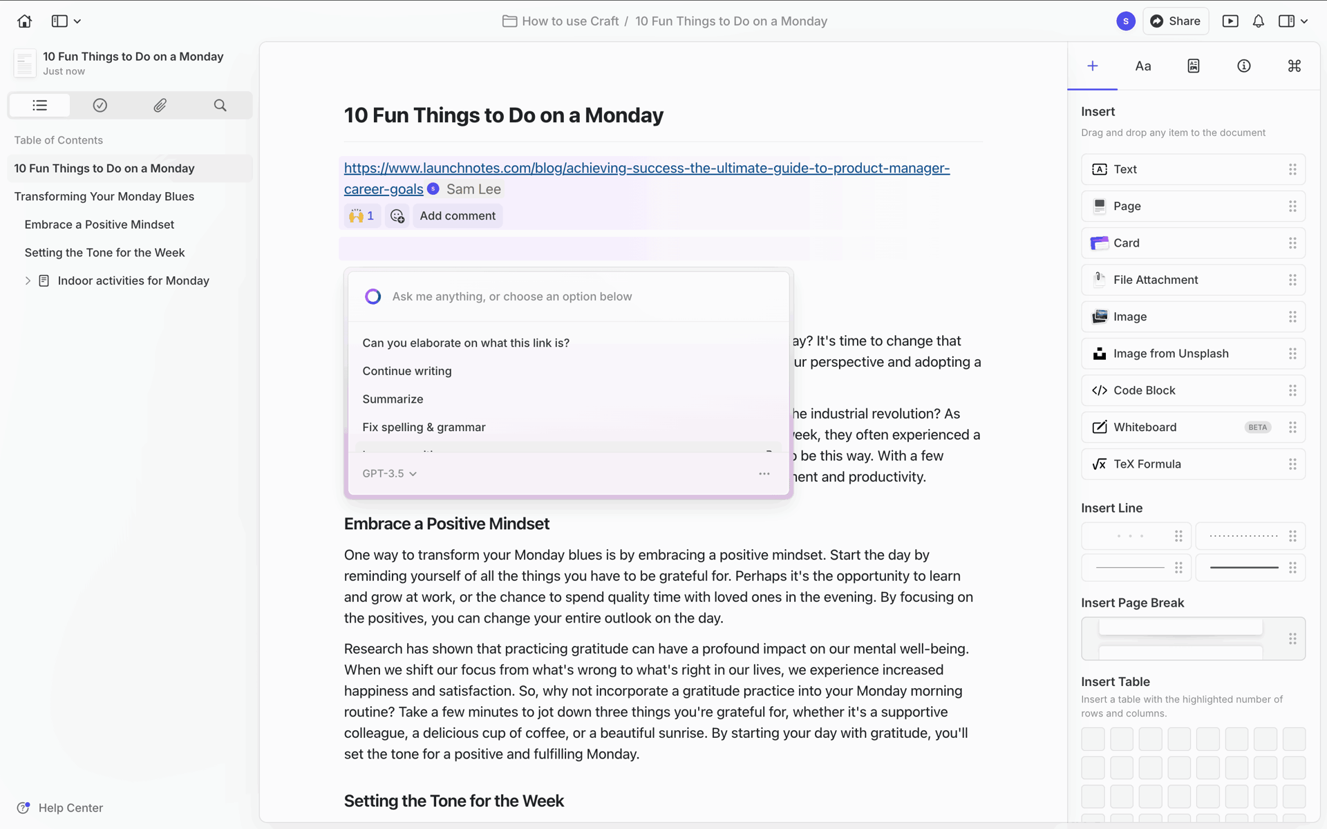 Craft Web AI interface screenshot 8