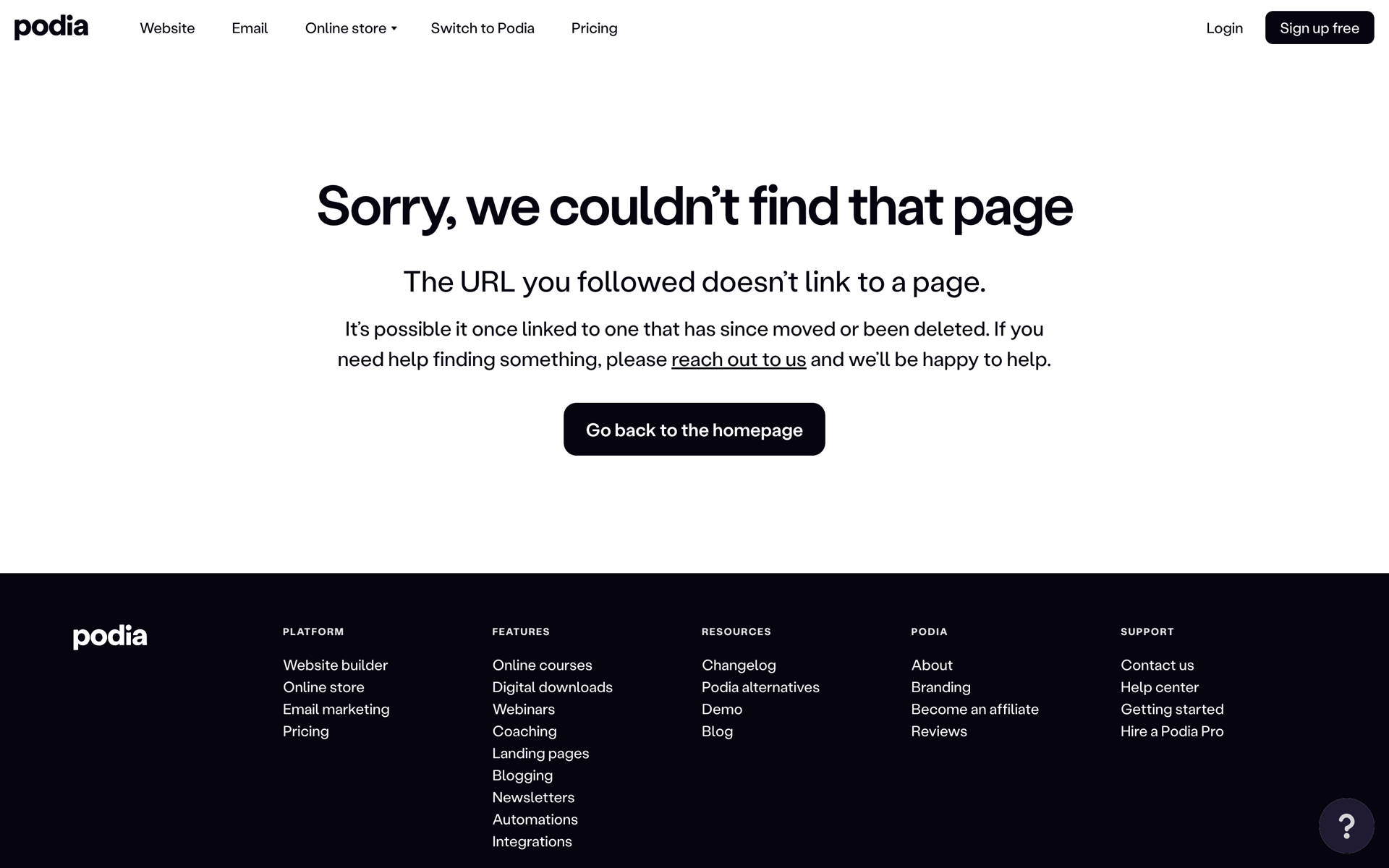 Podia Web Business interface screenshot 3