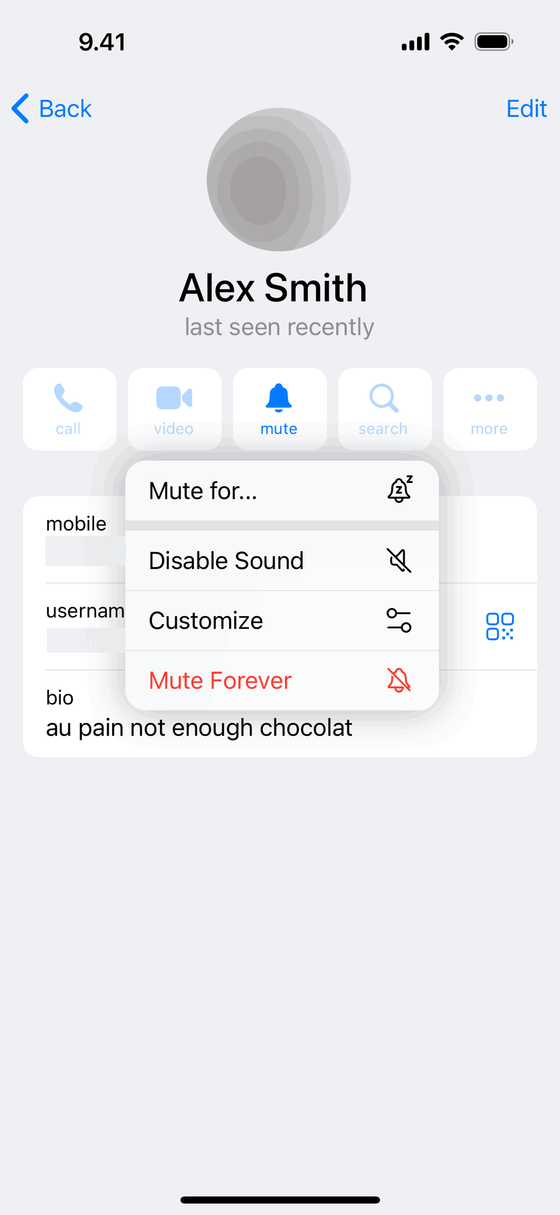 Telegram iOS Social Networking interface screenshot 11