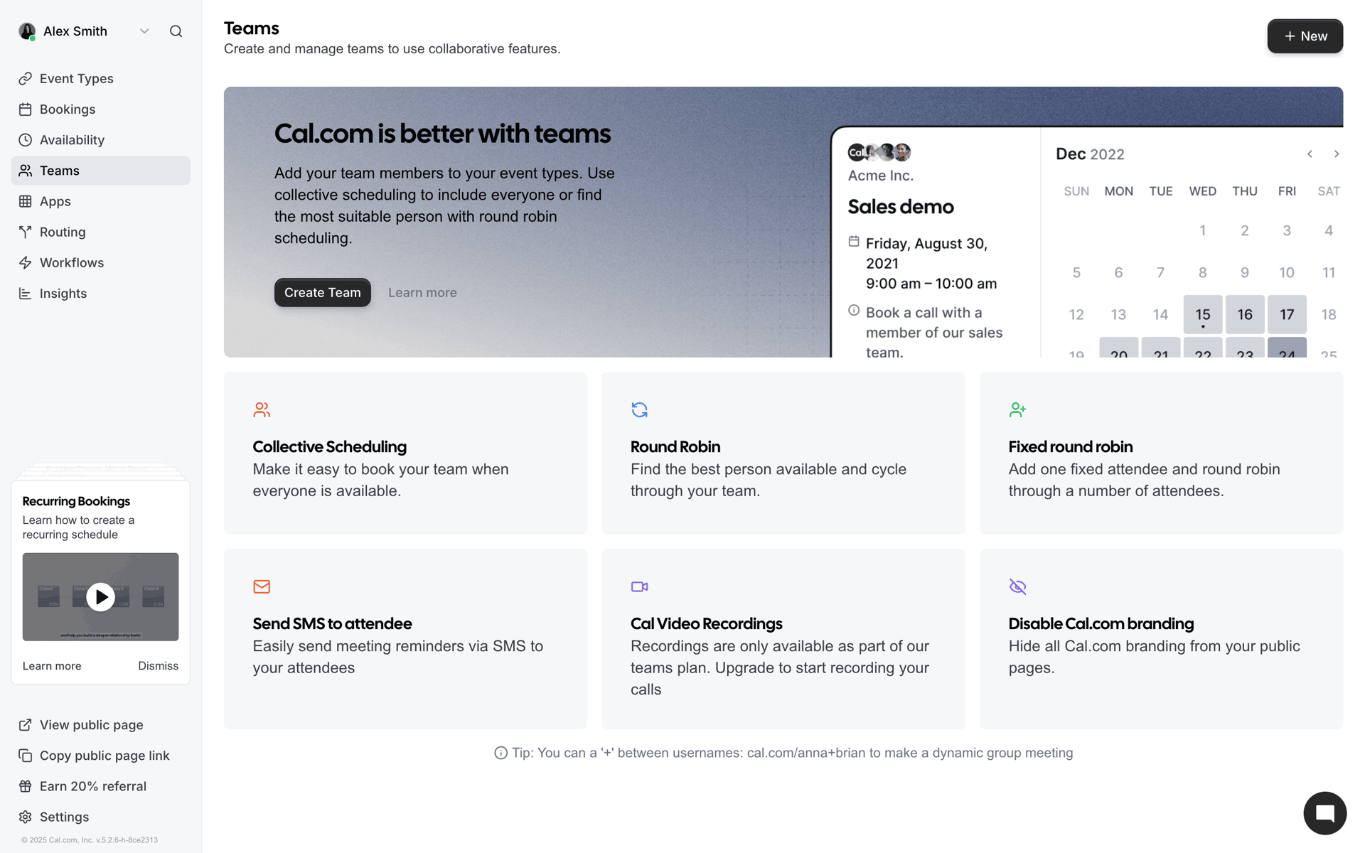 Cal.com Web AI interface screenshot 13