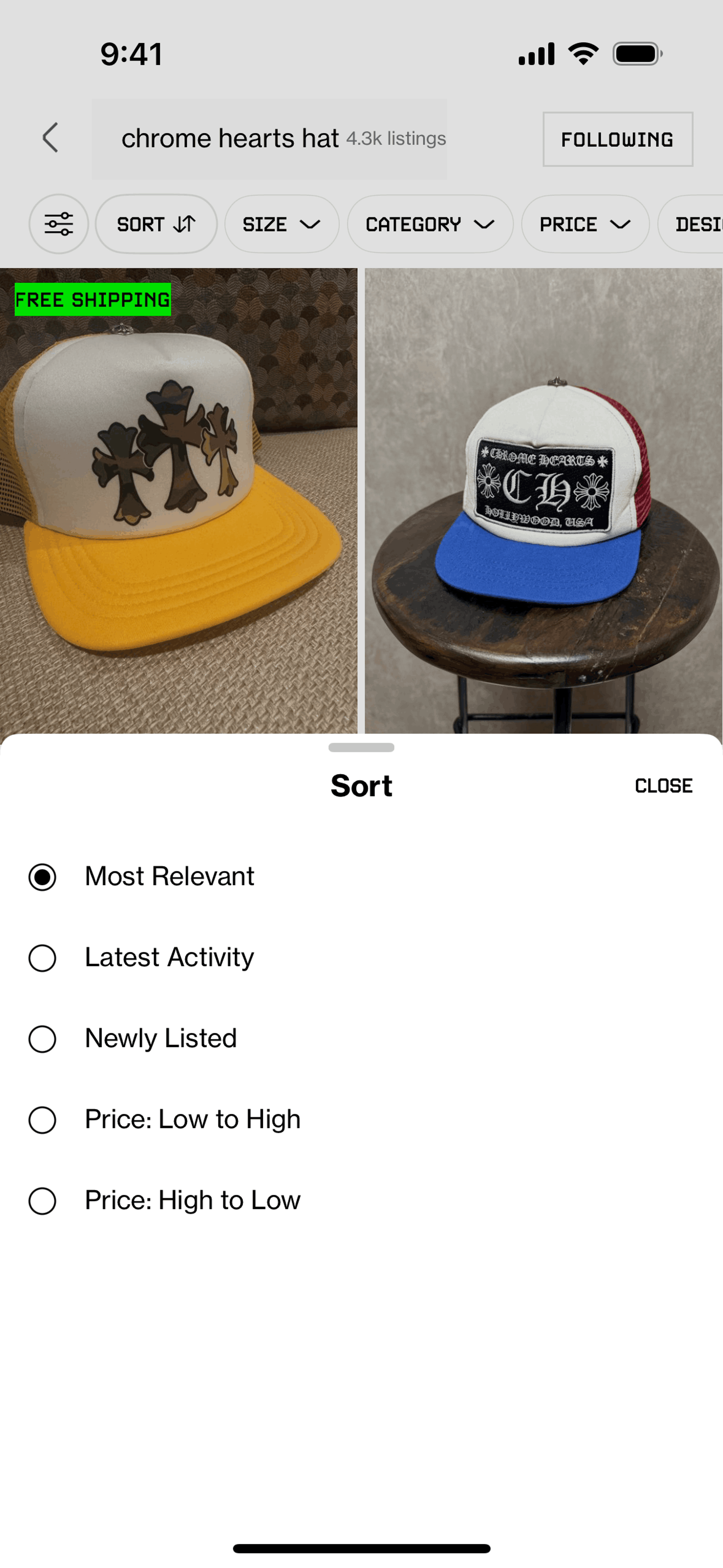 Grailed iOS Shopping interface screenshot 9